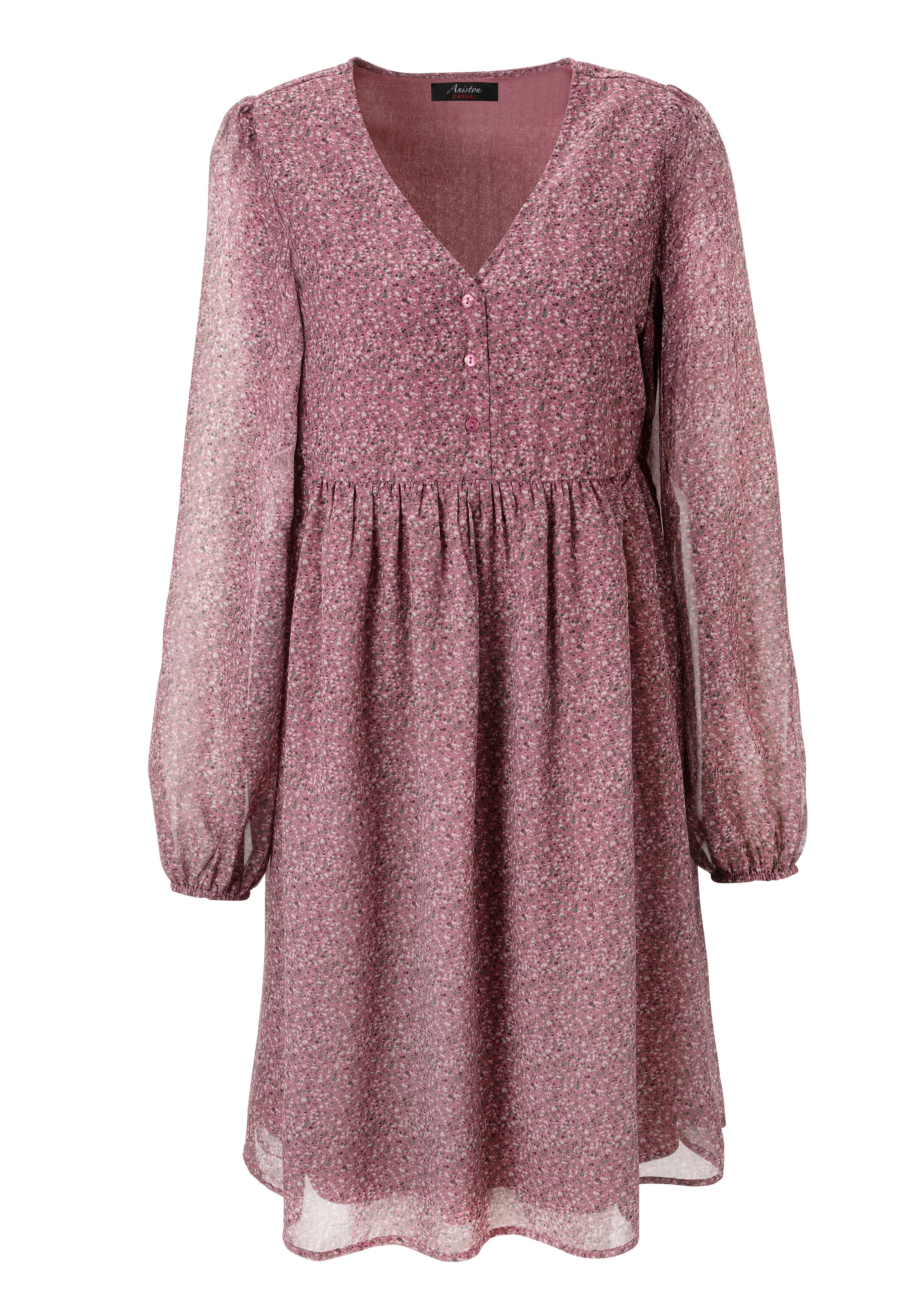 Aniston CASUAL Blusenkleid, mit kleinem, grafischen Alloverdruck - NEUE KOLLEKTION