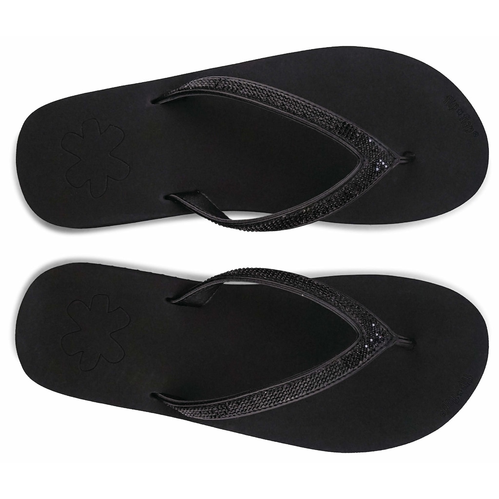 Flip Flop Zehentrenner »flip*«, Sommerschuh, Schlappen, Poolsildes mit funkelnden Riemchen