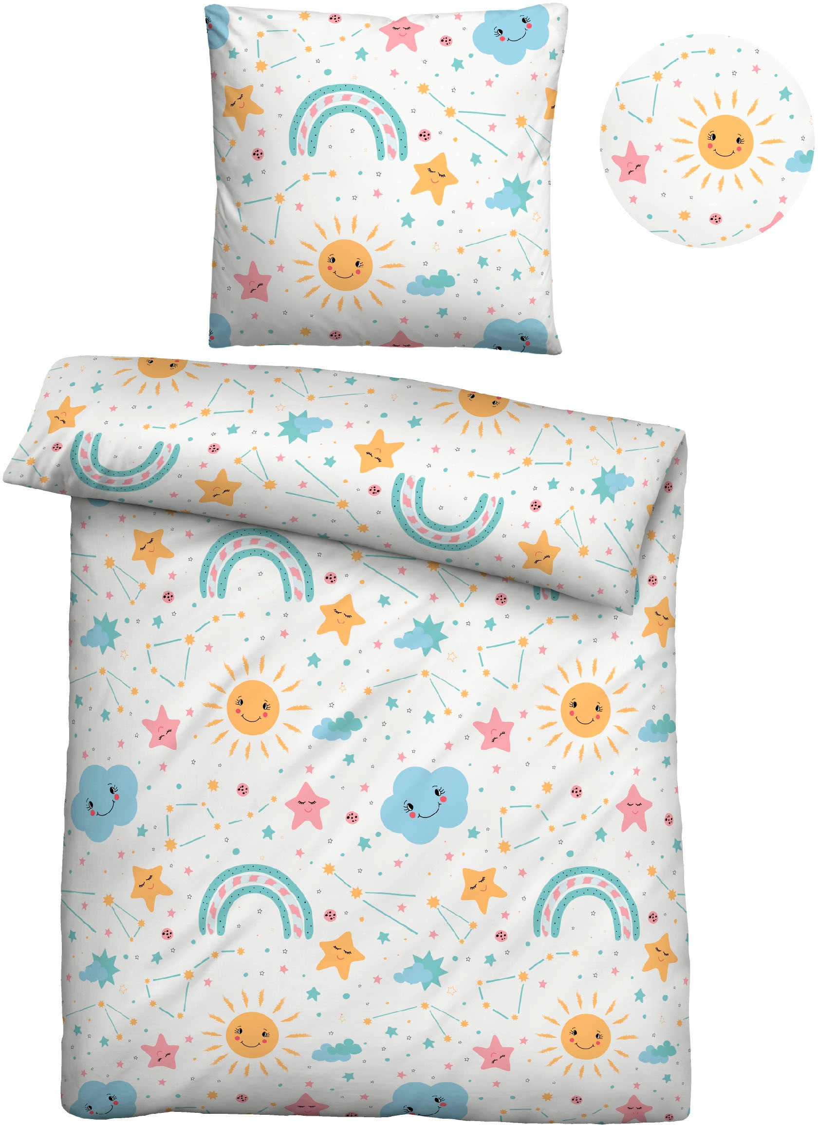 Biberna Kinderbettwäsche "Lian" 2 Stk. hautfreundlich, kühlend, mit Reißver günstig online kaufen