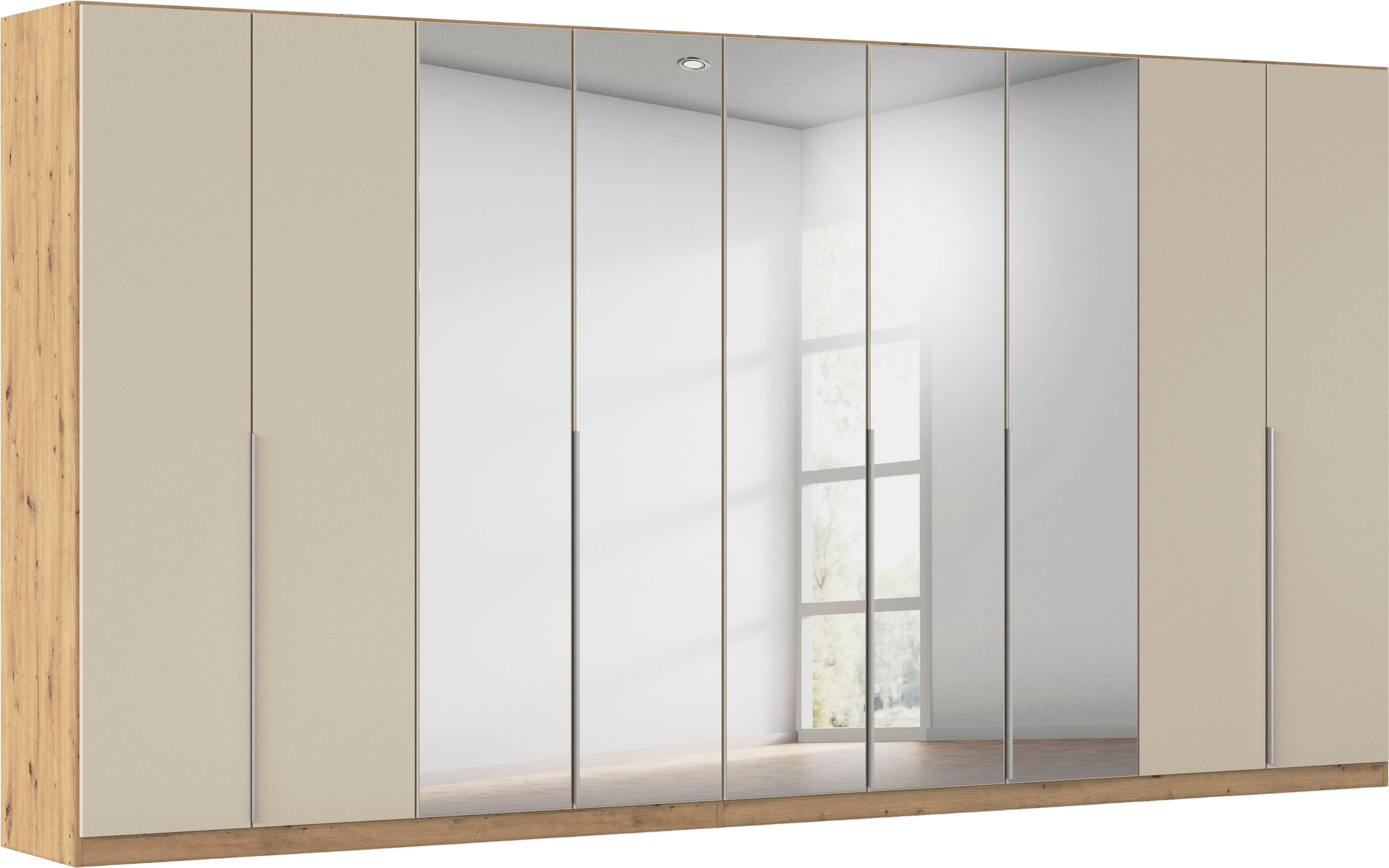 OTTO home Drehtürenschrank "Kleiderschrank Schrank Garderobe AGORDO mit Dekor- oder Hochglanzfront" in zwei Griff-Farben, Breiten 91-405 cm, durchdachte Innenausstattung, in 8 Breiten und 2 Höhen MADE IN GERMANY