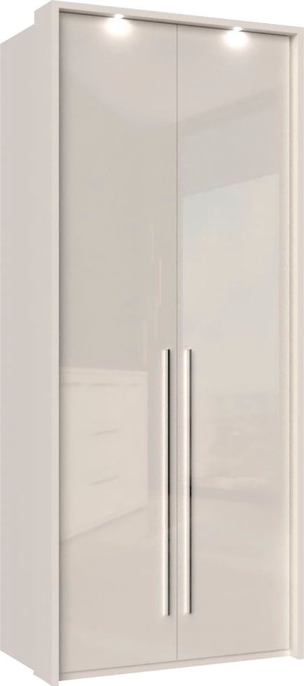 OTTO home Kleiderschrank "Piano, inklusive Rahmen und Beleuchtung, soft-close-Funktion" viele Breiten zur Auswahl, 226cm hoch, beige oder weiß, UV lackiert, Hochglanzfronten, FSC-zertifiziert