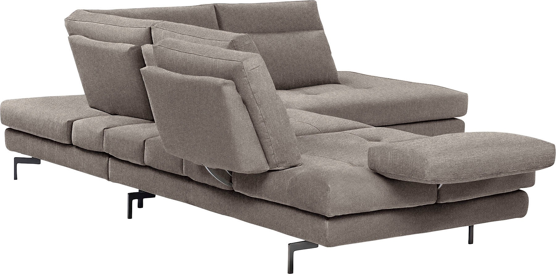 CALIA ITALIA Ecksofa »Toby Wing, L-Form, Designsofa mit sensationellem Sitzkomfort«, Sitztiefenverstellung, funktionale Ecke, Füße in schwarz matt