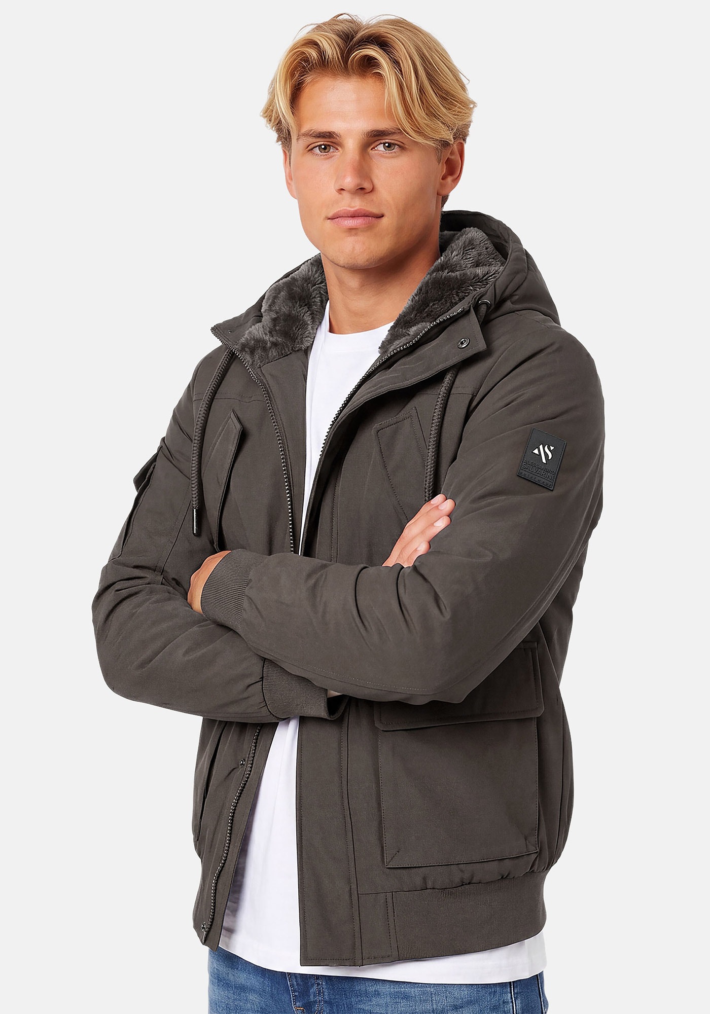Alessandro Salvarini Winterjacke »ASNehlo« innen mit warmem Teddyfell
