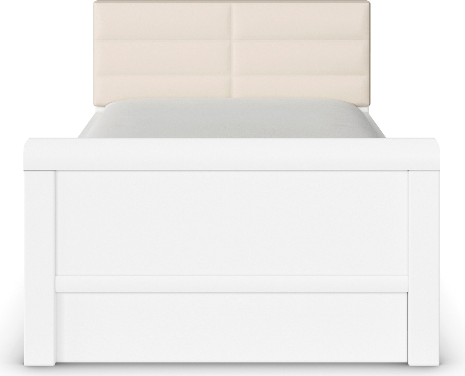 rauch Stauraumbett »Bett Einzelbett Stollenbett Bettkästen EVELYN«, in Komforthöhe mit Polsterkopfteil sowie Schubladen MADE IN GERMANY