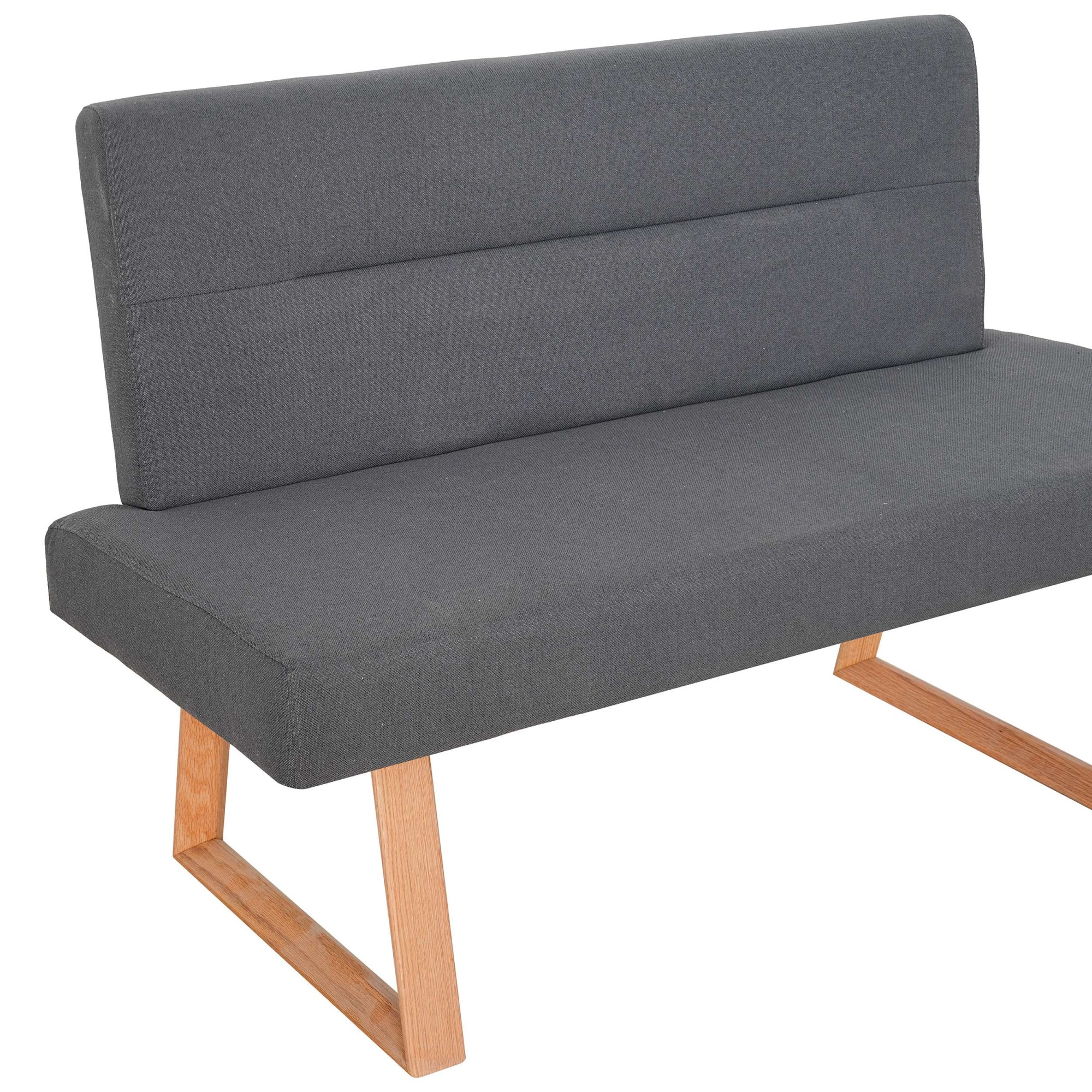 OTTO home Essbank »Mellio« Beine aus massiver Eiche, pflegeleichtem Webstoff Bezug, Breite 140 cm
