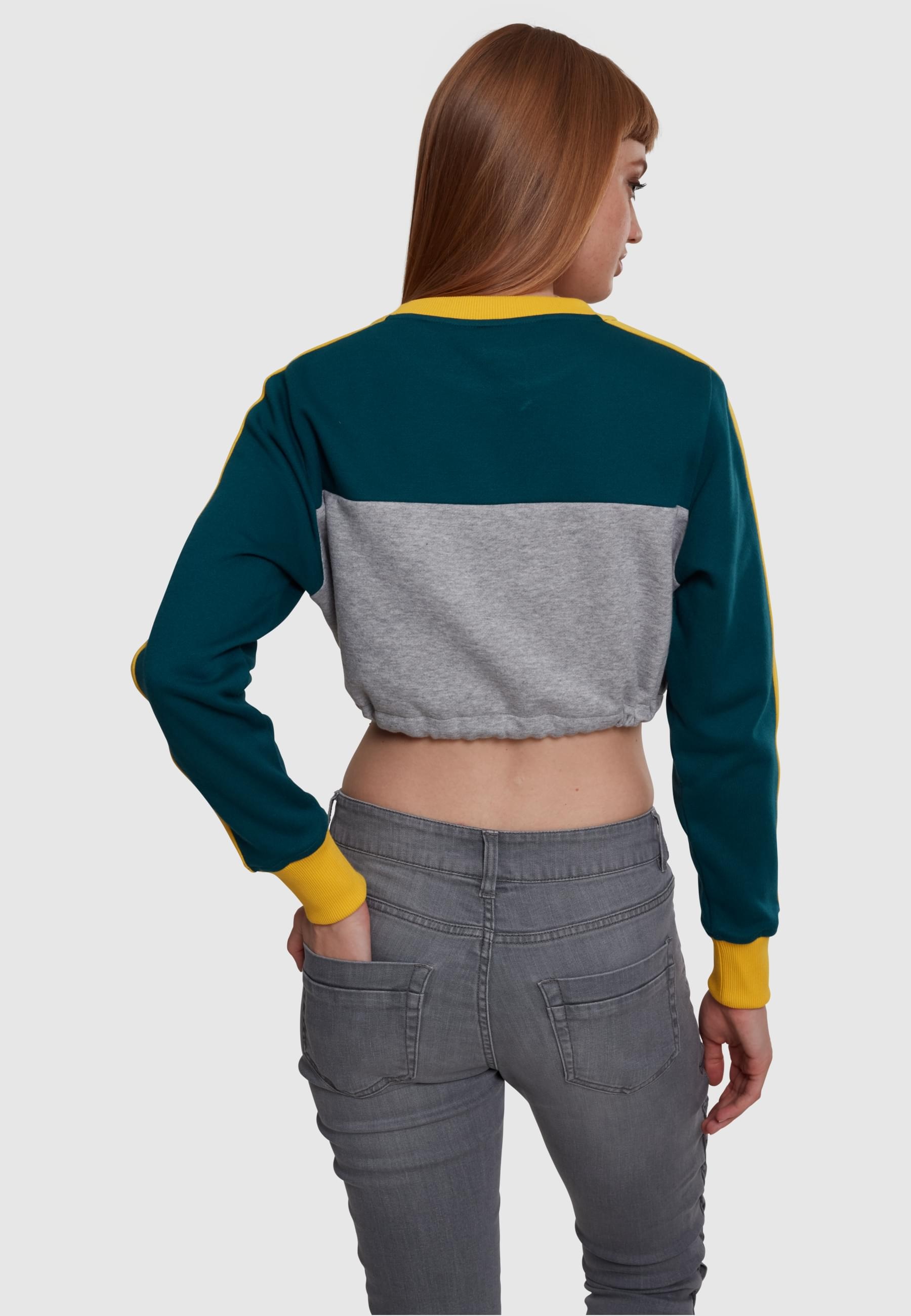 URBAN CLASSICS Sweatshirt »Urban Classics Damen Ladies Cropped 3-Tone Stripe Crew«, (1 tlg.)