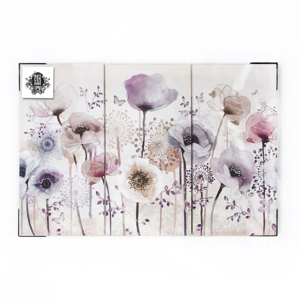 Art for the home Leinwandbild »Classic Poppy«, Blumen, (Set, 3 St.)