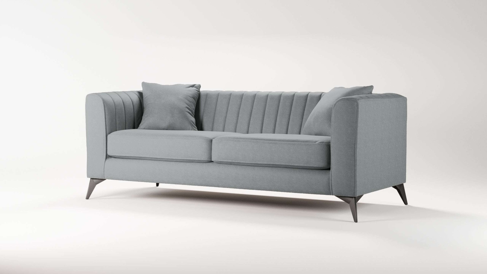 Places of Style 3-Sitzer »MATTHEW elegantes Designsofa, Maße B/T/H: 201/86/74 cm«, feine Steppung im Rückenbereich, lose Sitzkissen, incl. Zierkissen