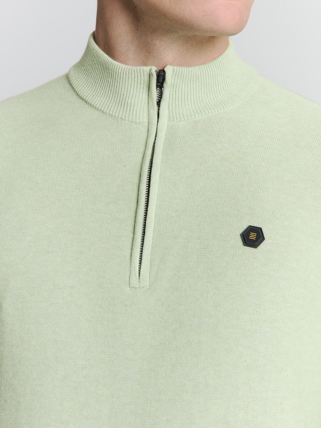 NO EXCESS Rundhalspullover »No Excess Halber Reißverschluss Pullover«