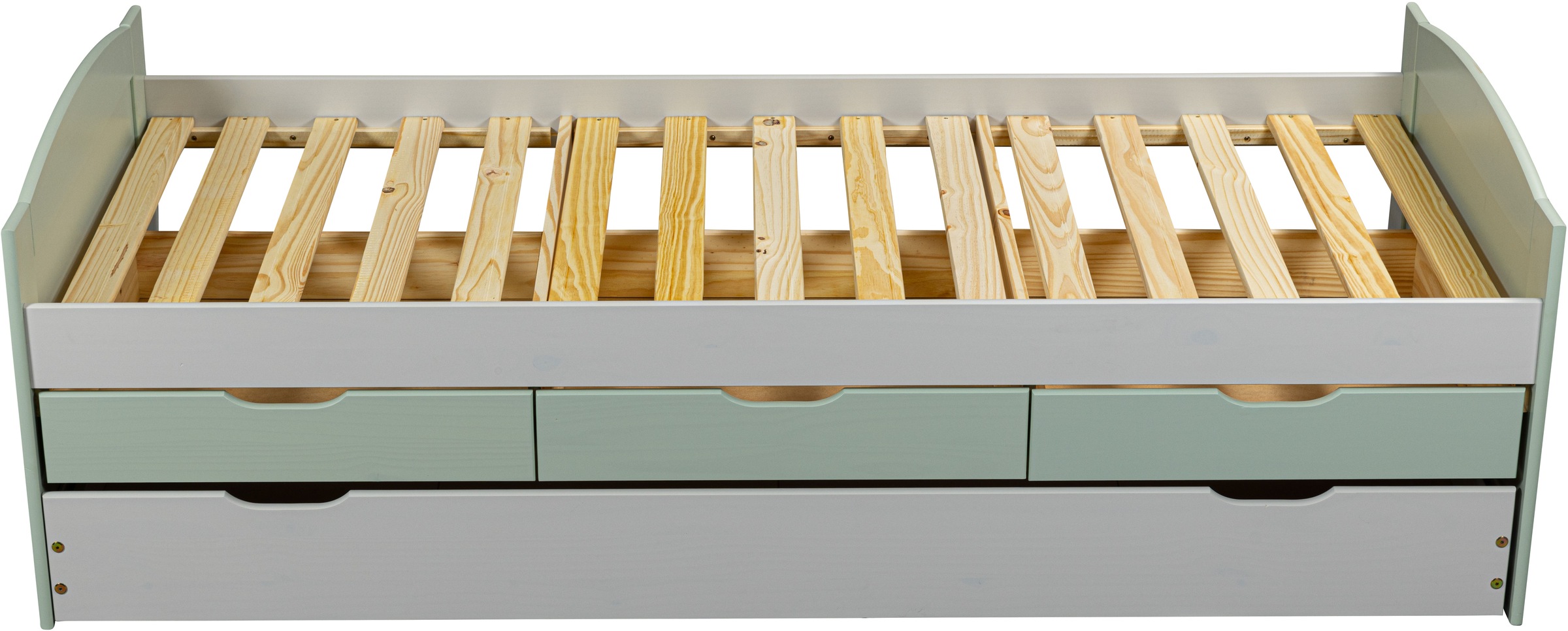Kinderbett INTER LINK, grün (hellgrau, salbeigrün, salbeigrün, salbeigrün), B:98cm H:63cm L:205cm, Betten, Kinderbett 3