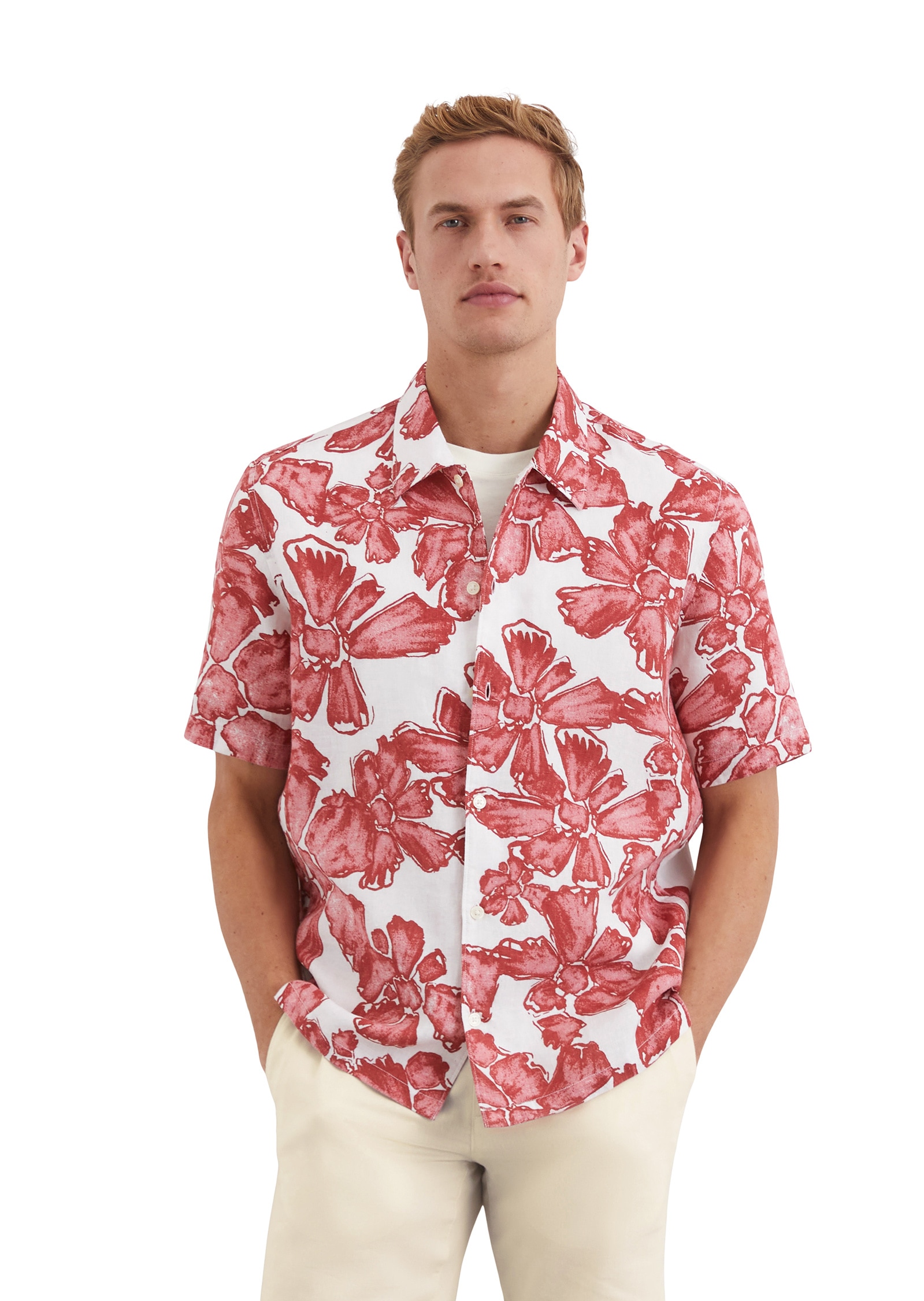 Marc OPolo Kurzarmhemd "aus reinem Leinen" günstig online kaufen