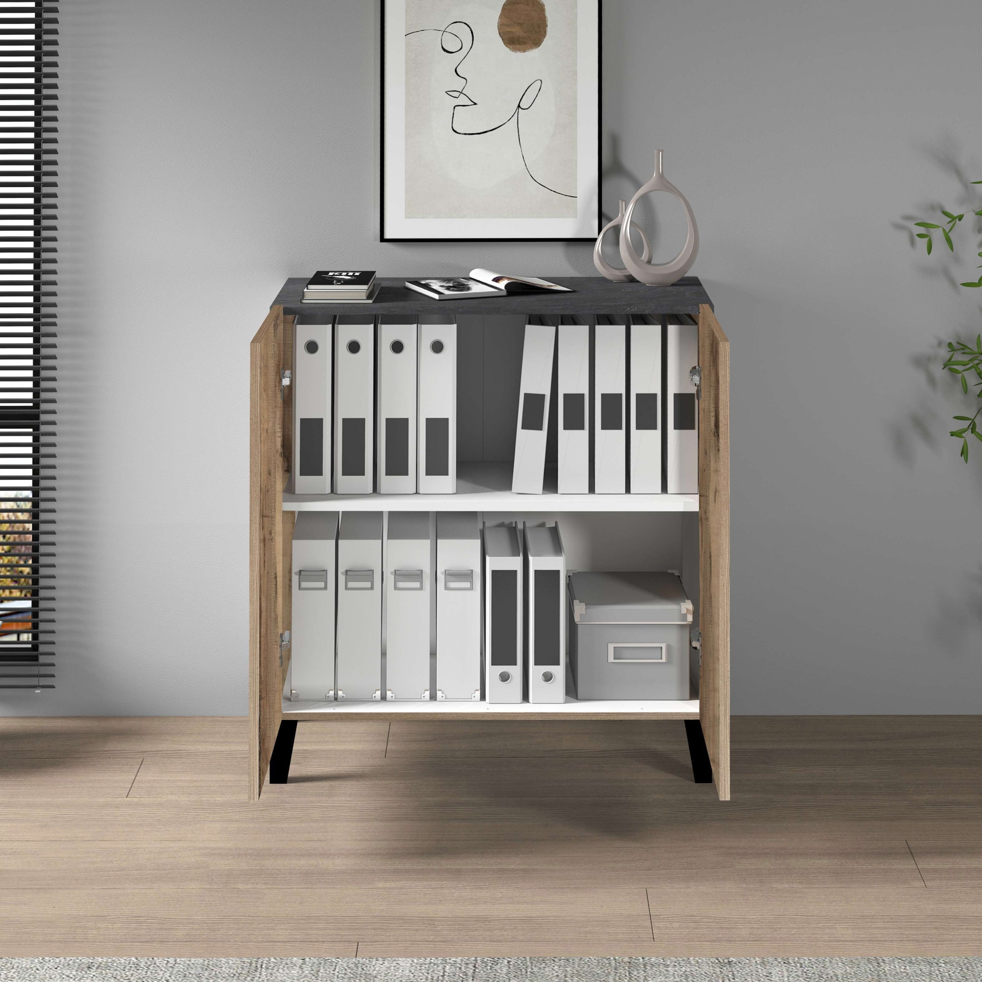 INOSIGN Aktenschrank »Sunrise Aktenschrank, Mehrzweckschrank, Büroschrank«, mit 2 Türen & 2 Fӓchern, Breite 79,2 cm, Made in Italy
