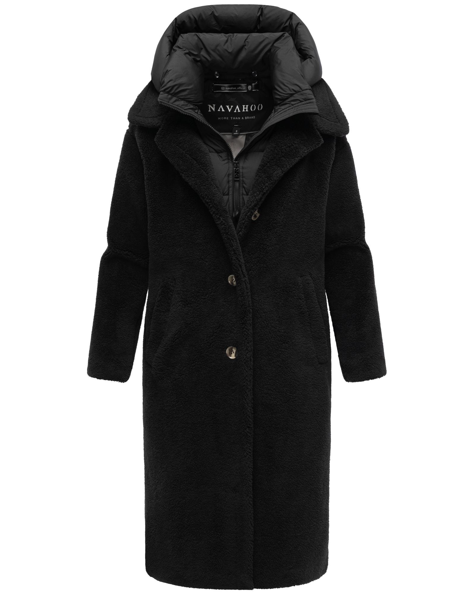 Navahoo Wintermantel »Teddyzauber 14«, Plüschmantel aus Teddyfleece mit abnehbmarem Krageneinsatz