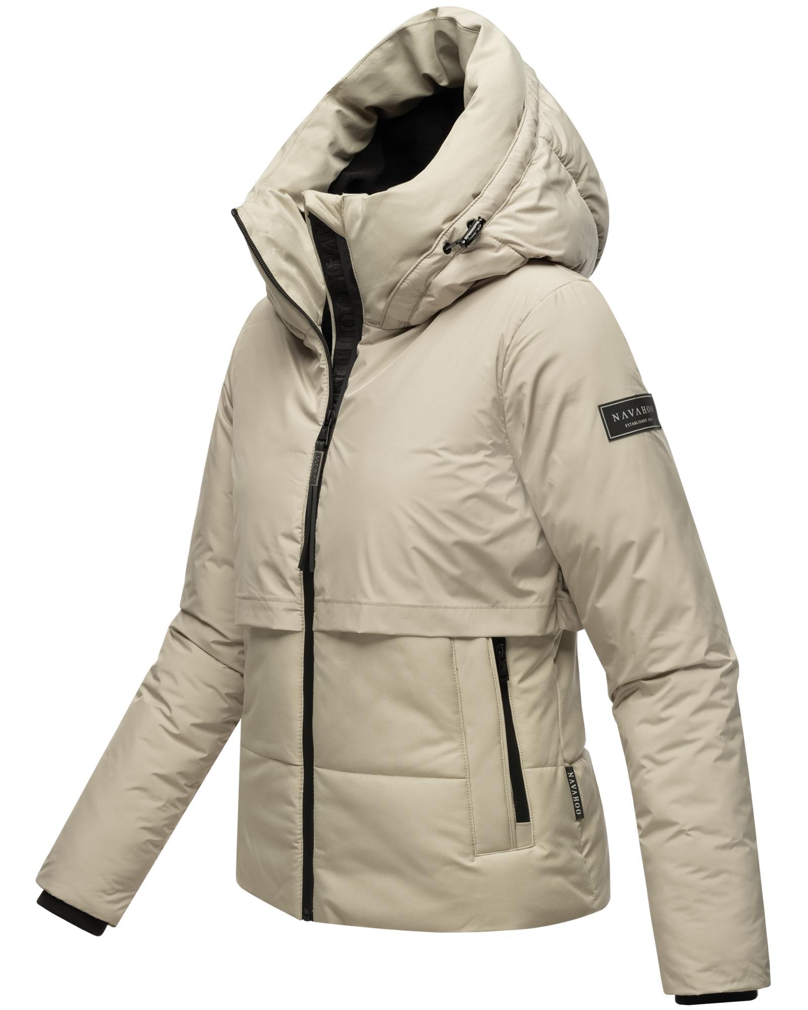 Navahoo Steppjacke »Liebesküken XIV«, mit Kapuze, modische Damen Winterjacke mit Fleece-Innenfutter