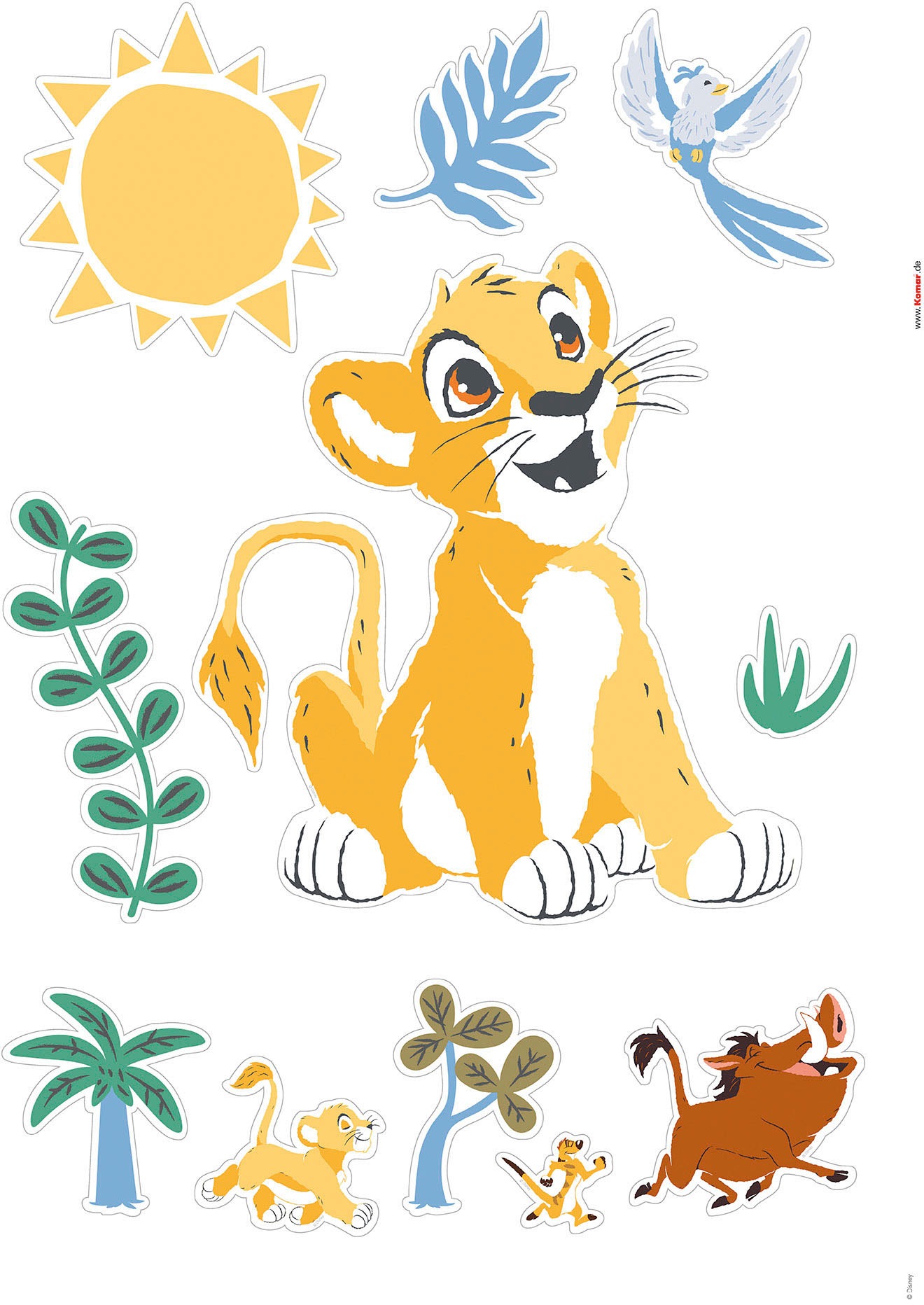 Komar Wandtattoo »Wandtattoo - Lion King Faraway Oasis - Größe 50 x 70 cm, 2 Bogen«, (19 St.)