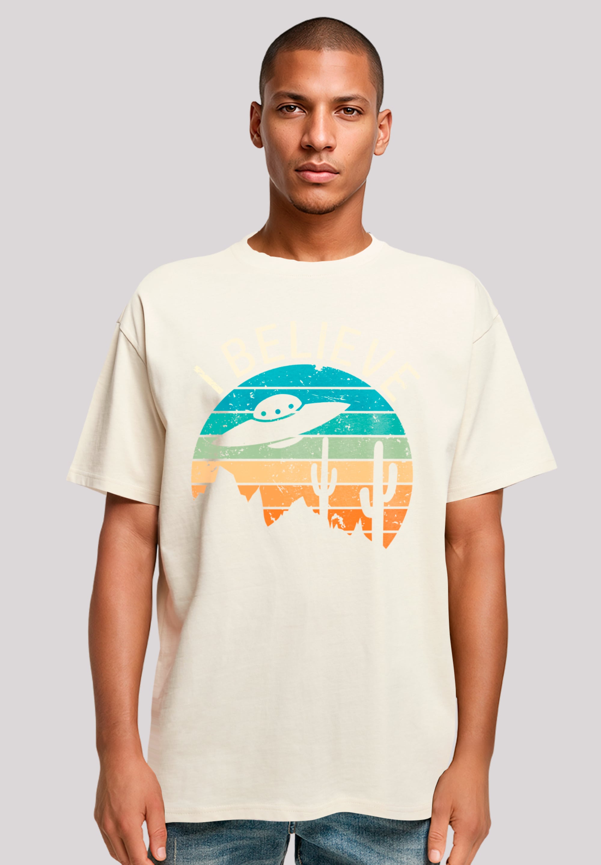 F4NT4STIC T-Shirt "I Believe UFO Alien Sonnenuntergang", Premium Qualität günstig online kaufen