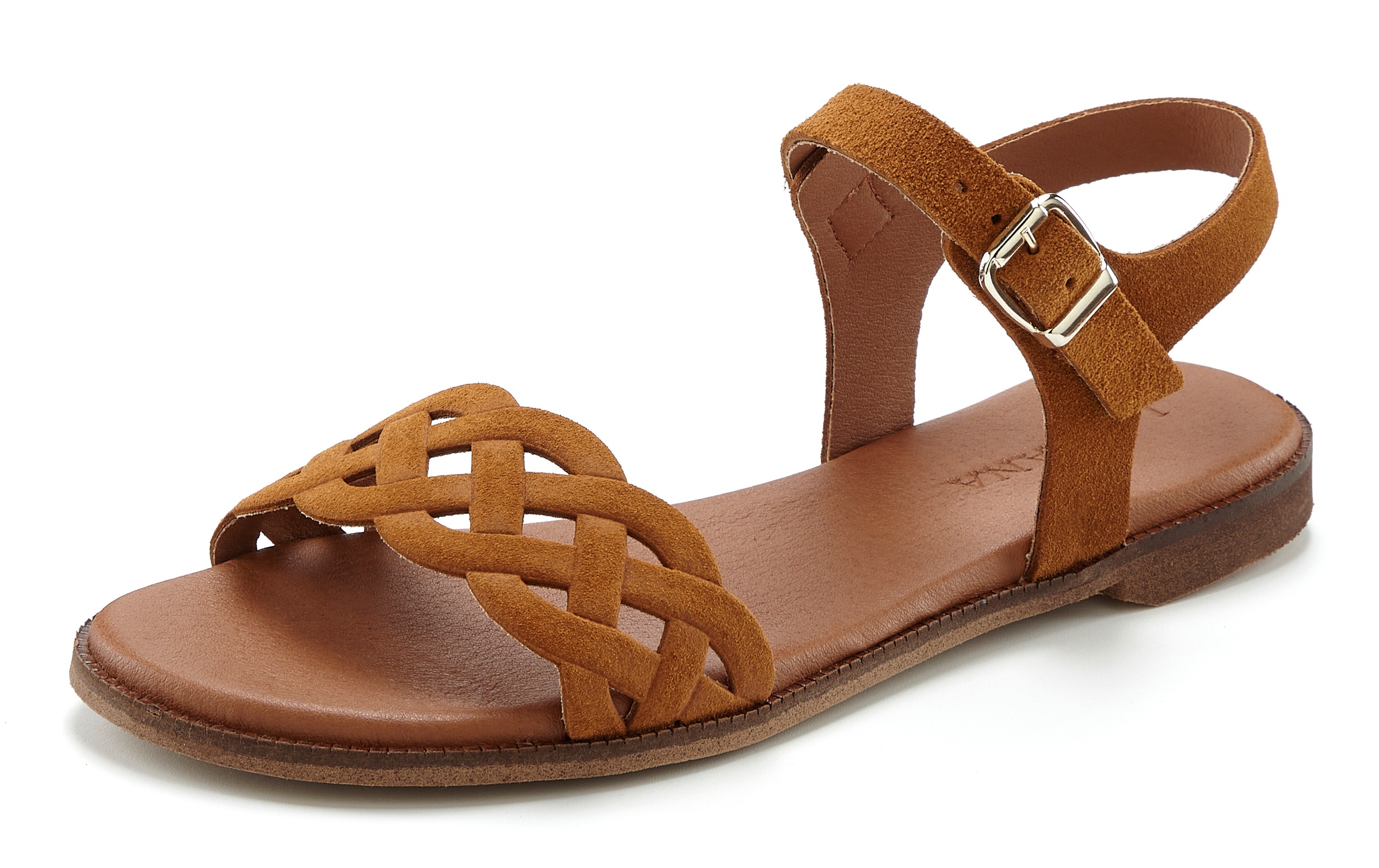 LASCANA Sandale "Sommerschuh", Sandalette, Sommerschuh aus Leder mit Cut-Ou günstig online kaufen