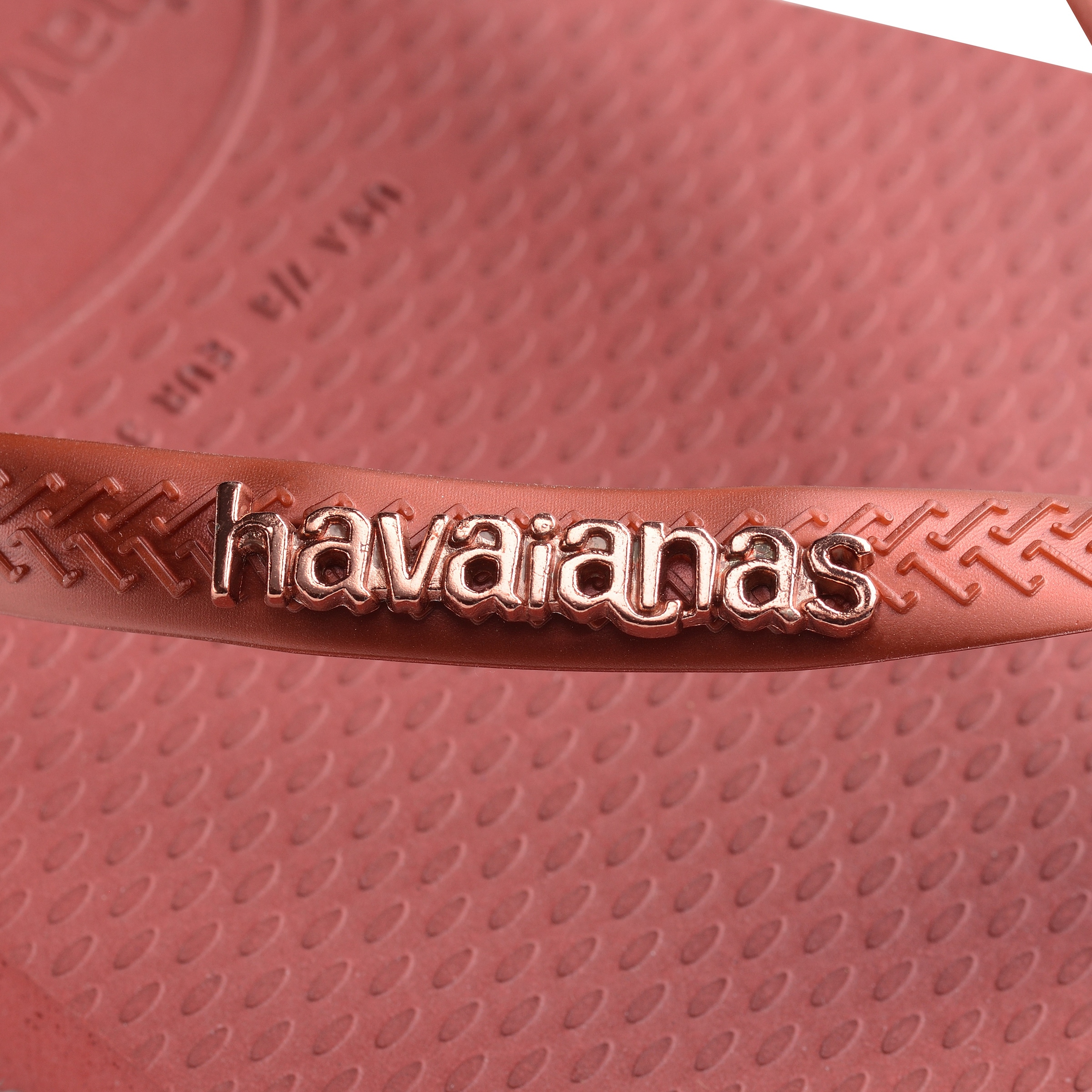 Havaianas Zehentrenner »SQUARE LOGO METALLIC«, Sommerschuh, Schlappen, Poolsildes mit Metallic-Riemchen