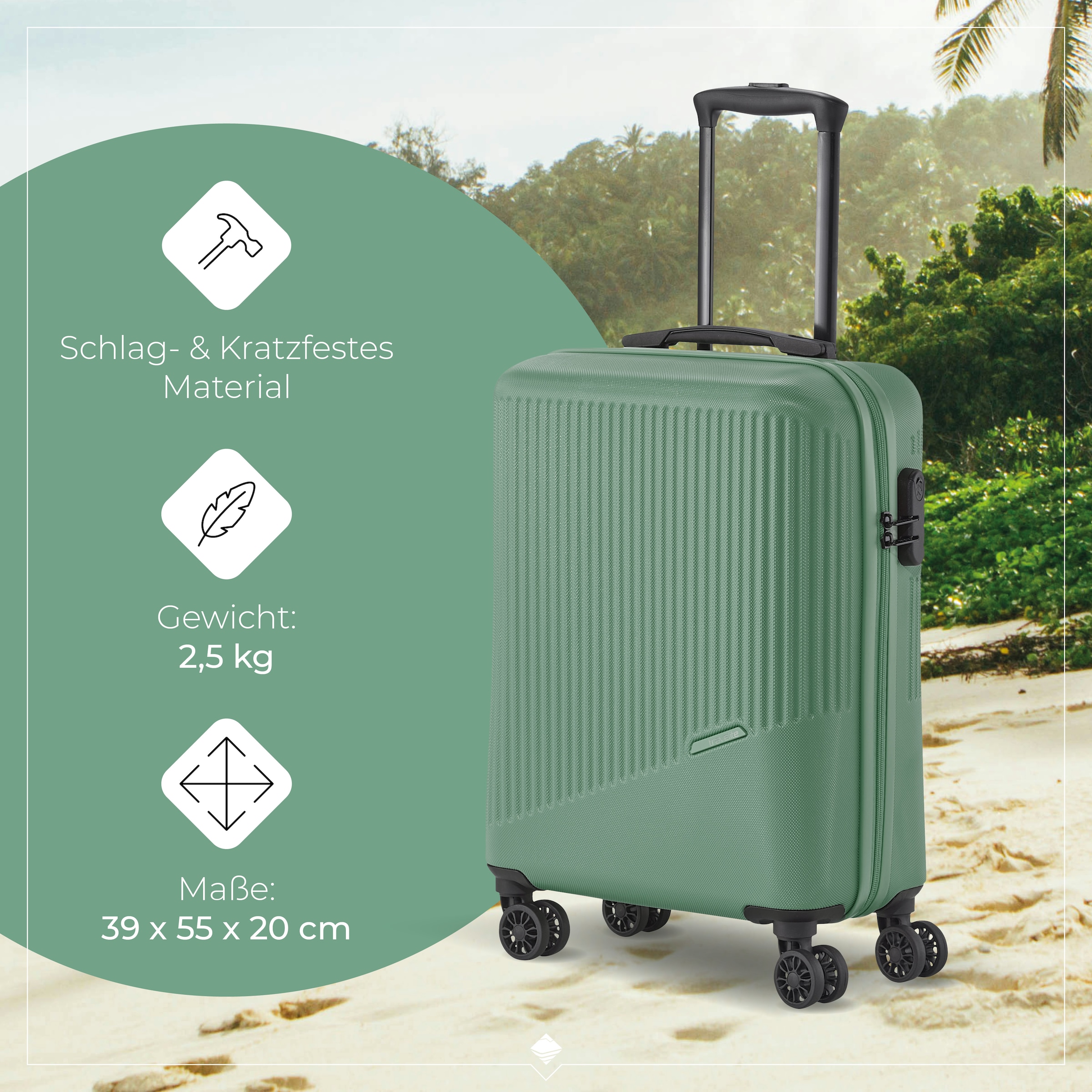 travelite Hartschalen-Trolley »BALI, in verschiedenen Größen und Farben«, 4 Rollen, Hartschallenkoffer Reisegepäck Reisekoffer TSA Schloss