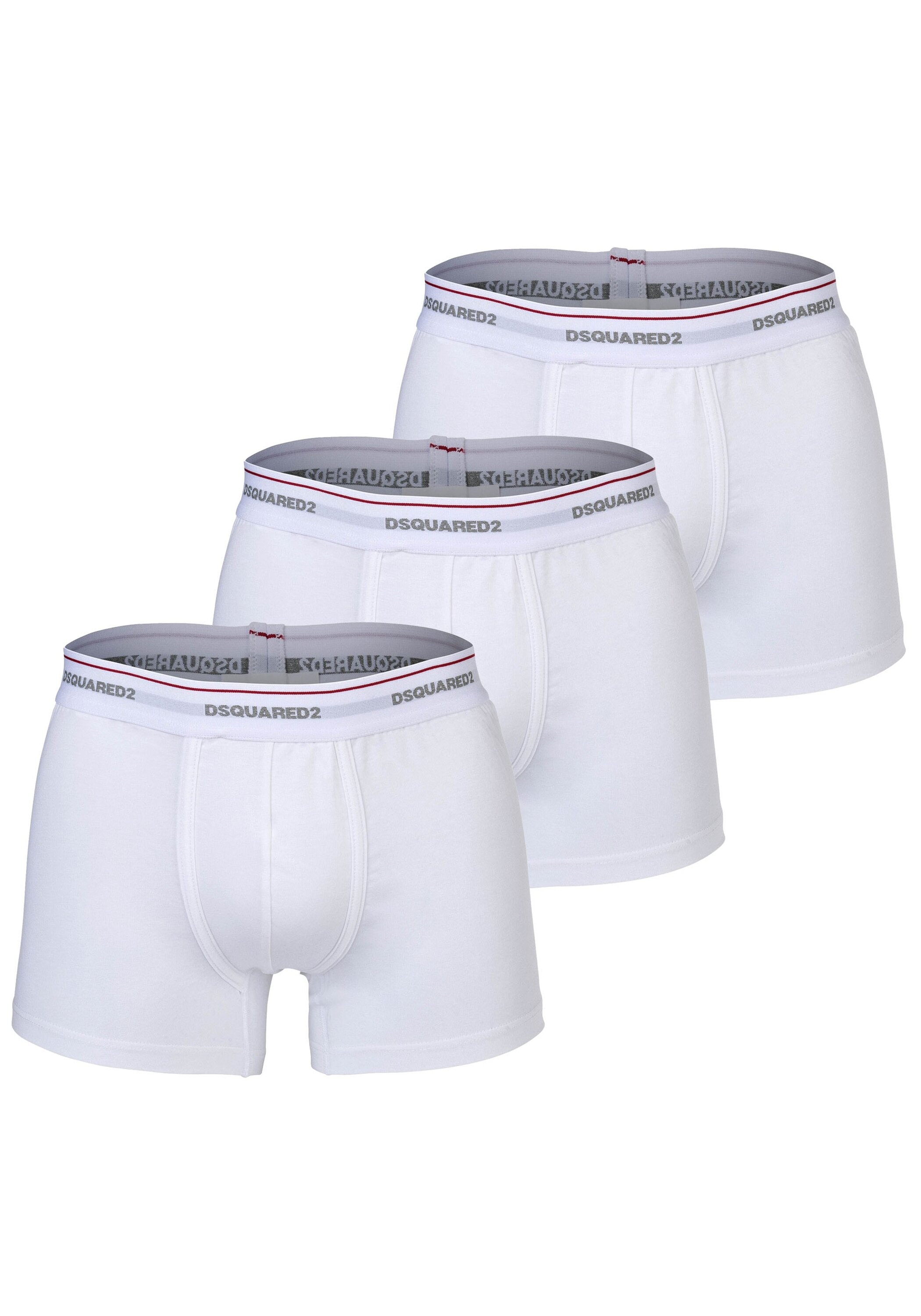 DSQUARED2 Herren Boxershorts "Boxershort 3-PACK TRUNK 3er Pack", Gr. XXXL, weiß, Obermaterial: 94% Baumwolle CO. 6% Elasthan EL., Unterhosen