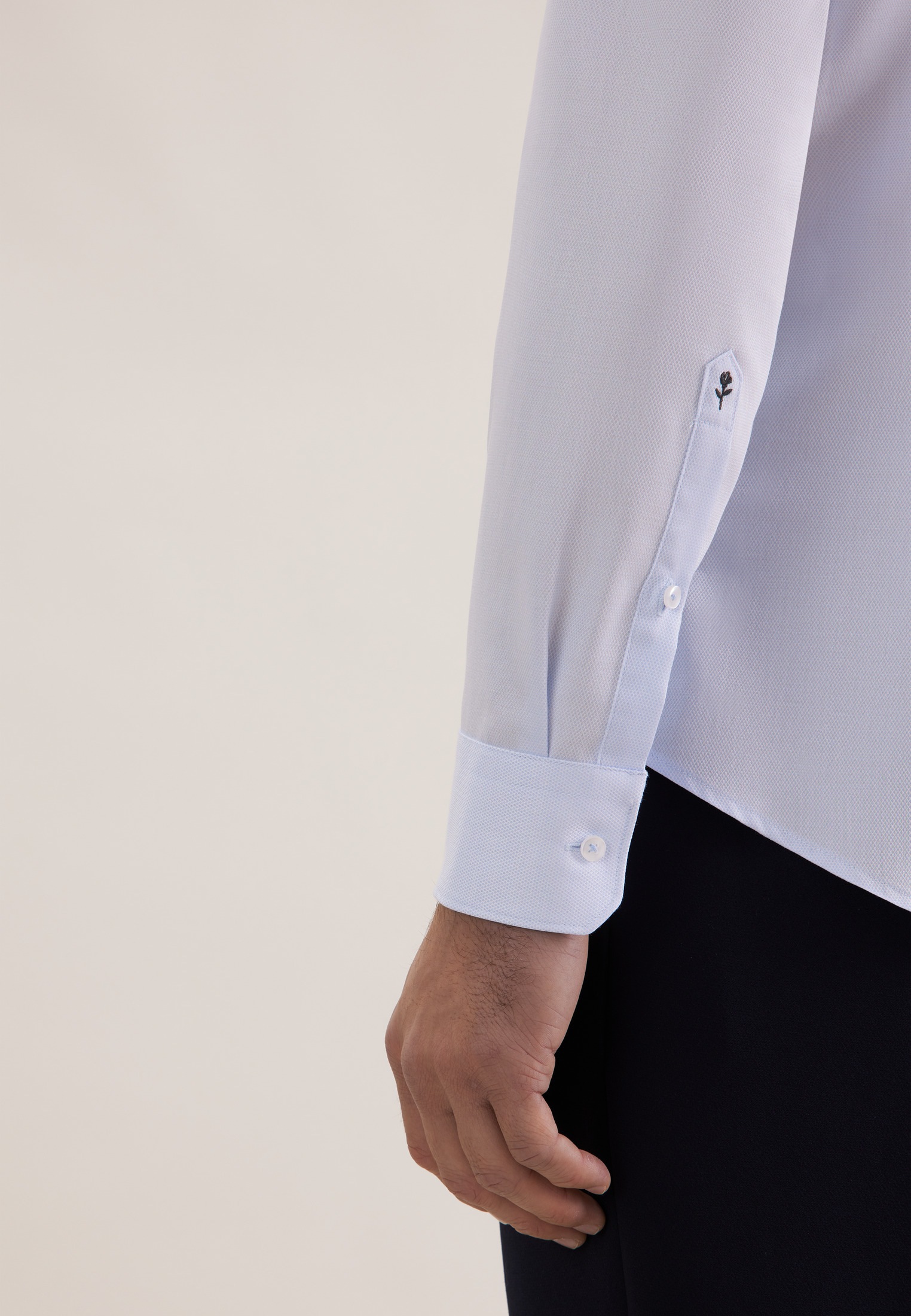 Businesshemd SEIDENSTICKER "Schwarze Rose", Herren, Gr. M (40), normale Ärmellängen, blau, 100% Baumwolle, Strukturmuster, skinny fit, 2-Knopf-Manschette, Hemden, X-Slim 1/1 Kentkragen Struktur 3