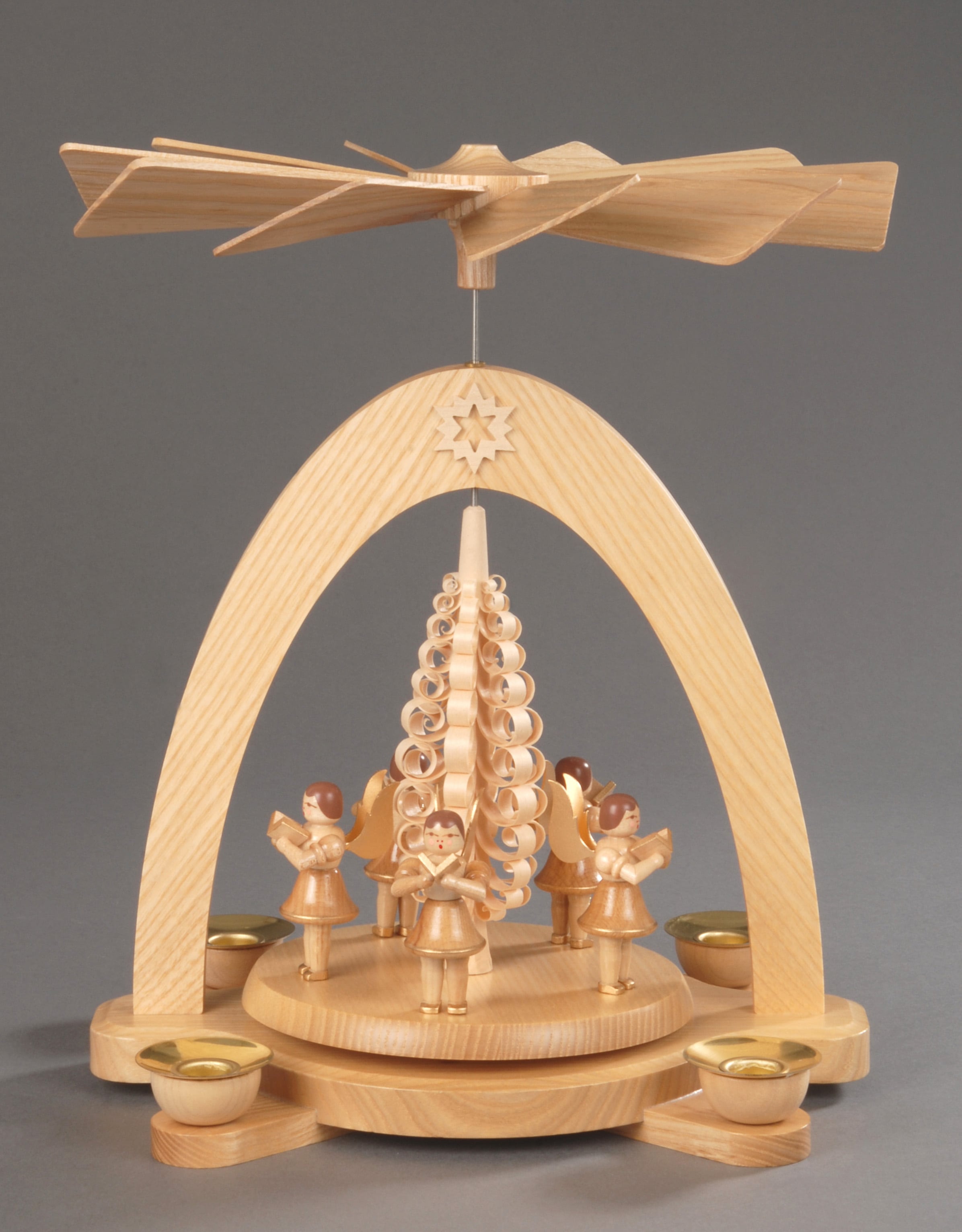 Albin Preissler Weihnachtsdeko«, BAUR | Weihnachtspyramide »5 aus Erzgebirge St.), Handwerkskunst dem mit Spanbaum, bestellen Engel (1