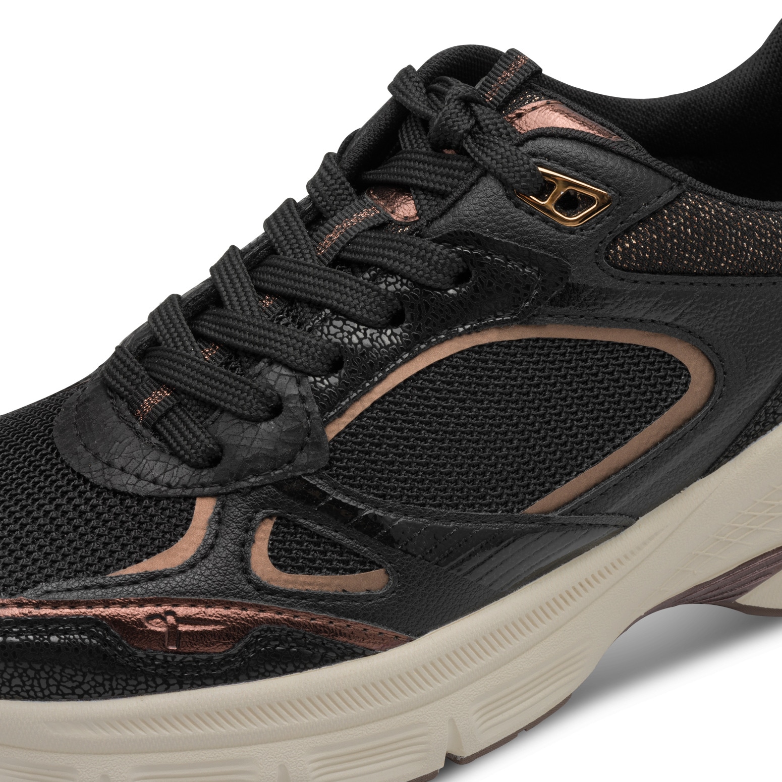 Tamaris Plateausneaker, Freizeitschuh, Halbschuh, Schnürer, Details in Metallicoptik