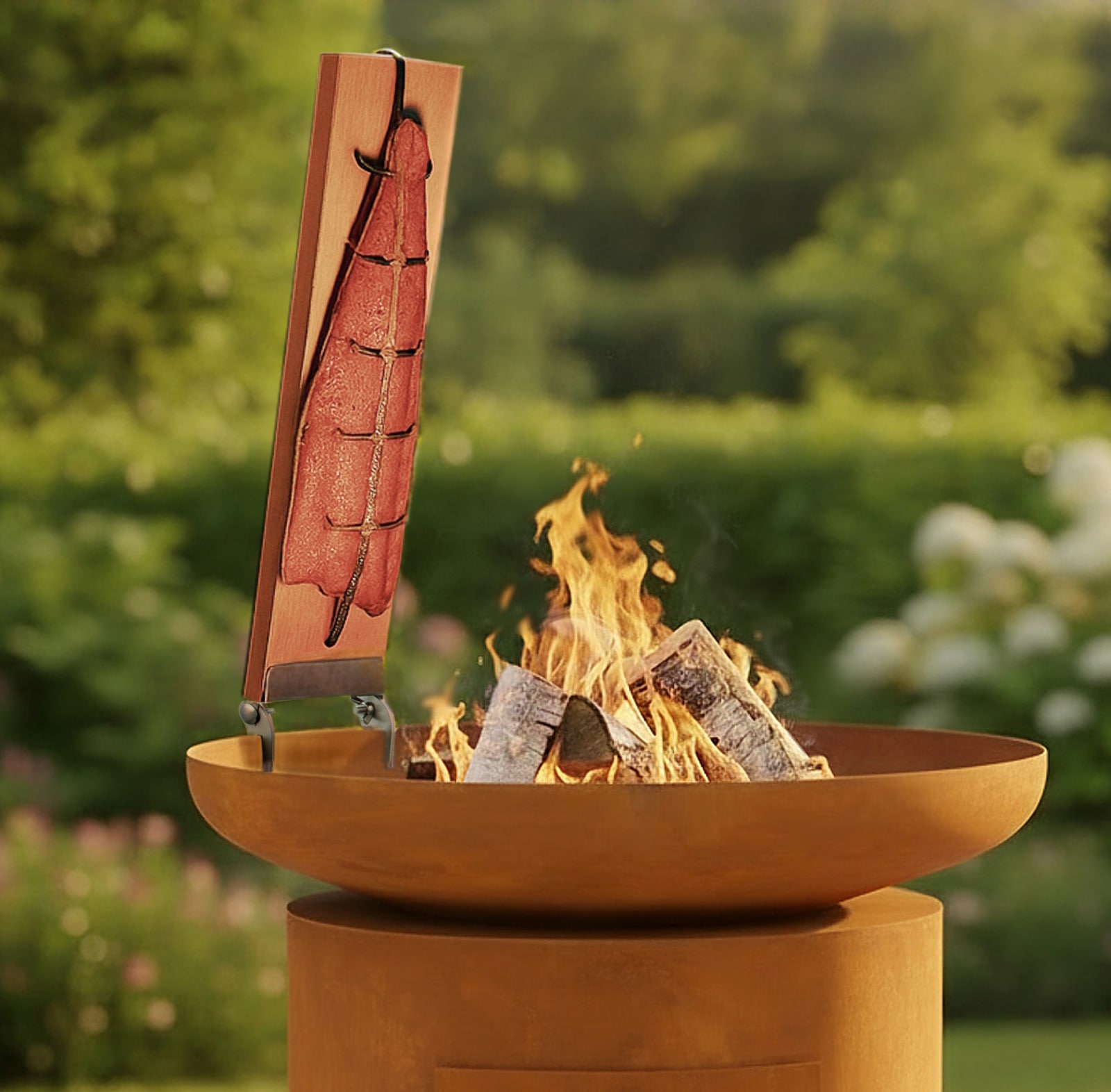 Buschbeck Grillguthalter »Flammlachsbrett-Set« Holz