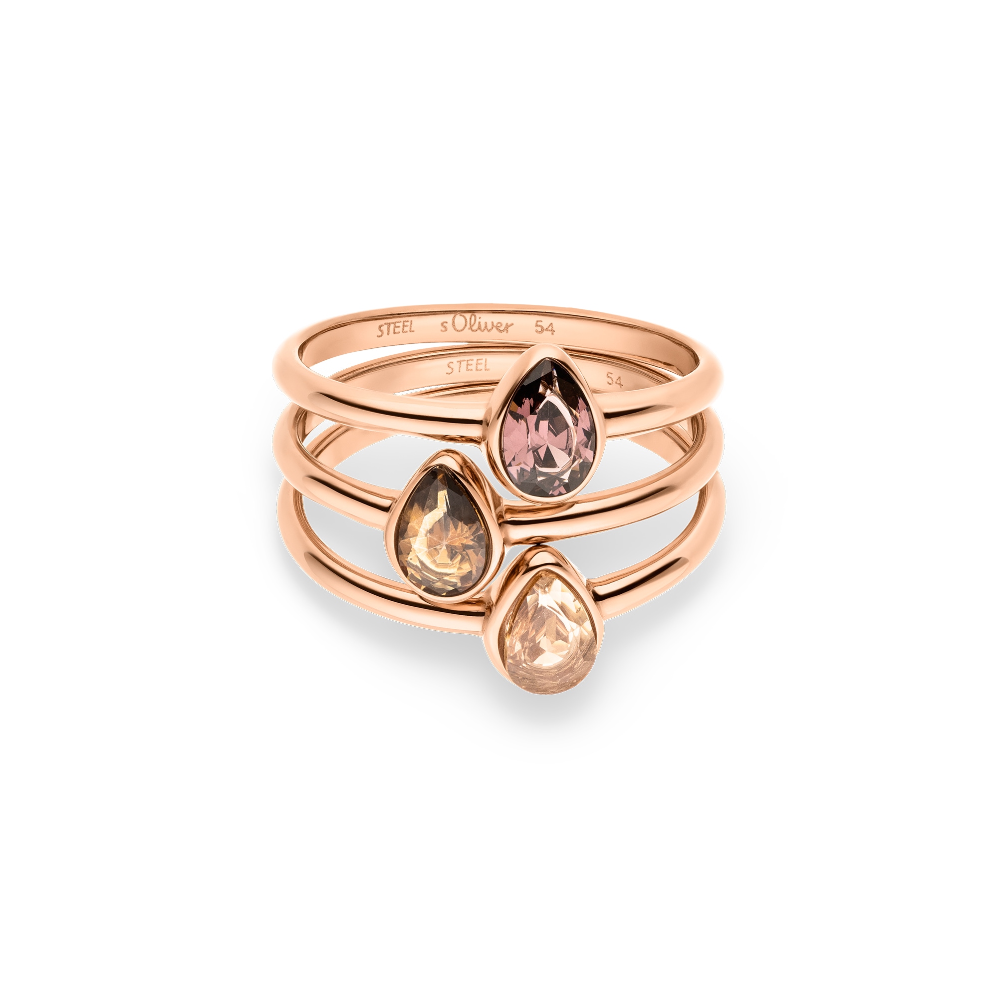 s.Oliver Ring-Set »Elegant Stones« mit Zirkonia (synth.)