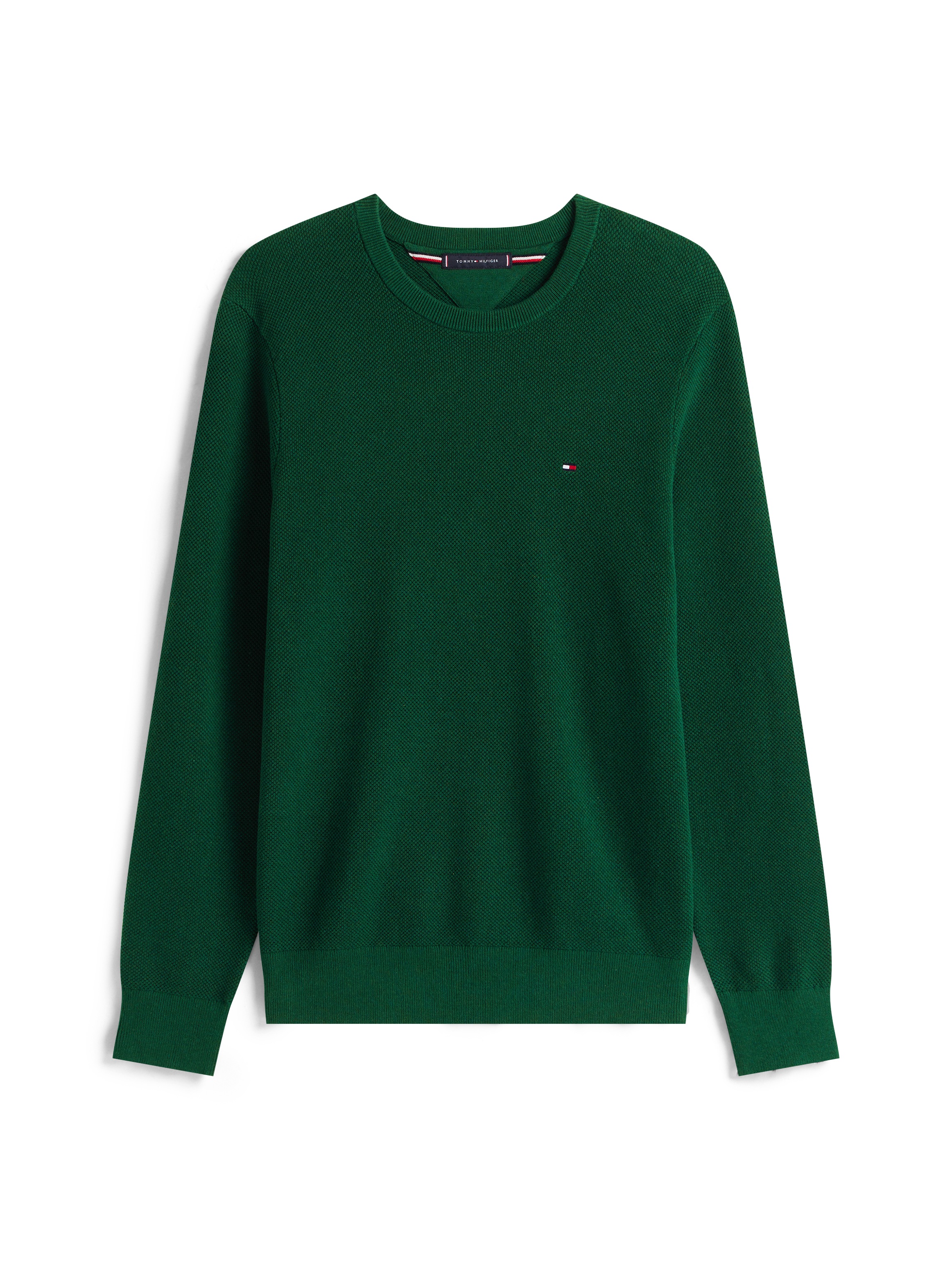 Tommy Hilfiger »ESSENTIAL STRUCTURE CREW NECK mit Struktur und Label« unifarben, casual, regular fit, Baumwolle, Rundhals