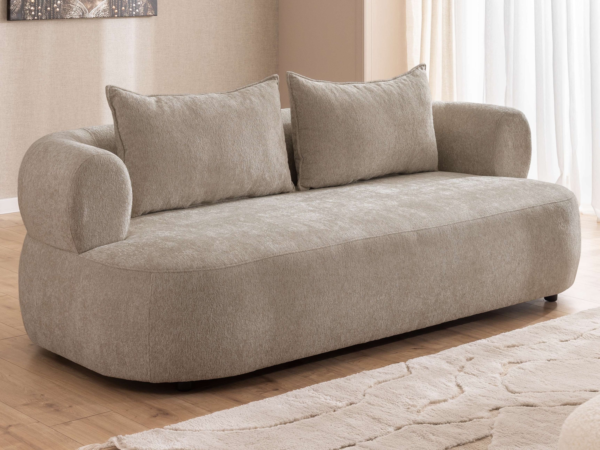 Home affaire 3-Sitzer "LUSSAC 3-Sitzer Design-Sofa mit Zierkissen, Maße B/T günstig online kaufen
