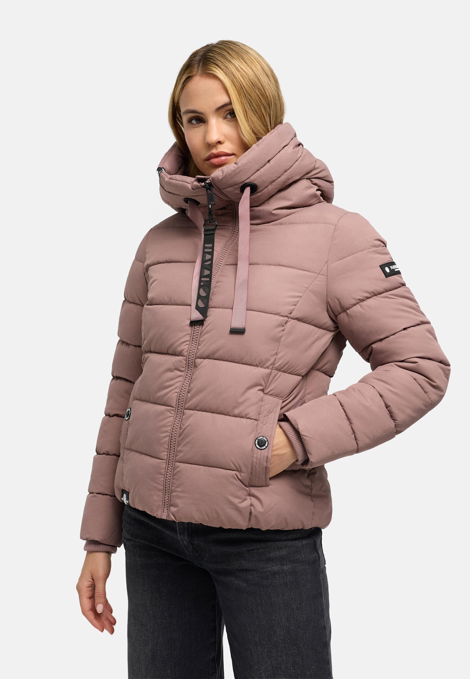 Navahoo Steppjacke »Amayaa« mit Kapuze stylische Damen Winterjacke mit coolen Applikationen