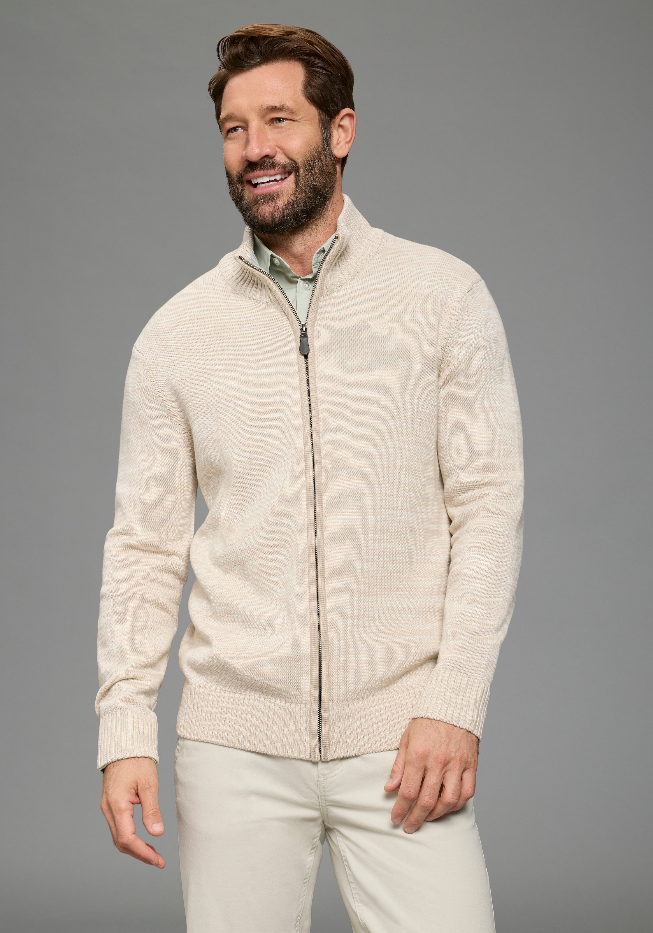 Mans World Strickjacke "neue Farben" aus Baumwollmischung günstig online kaufen