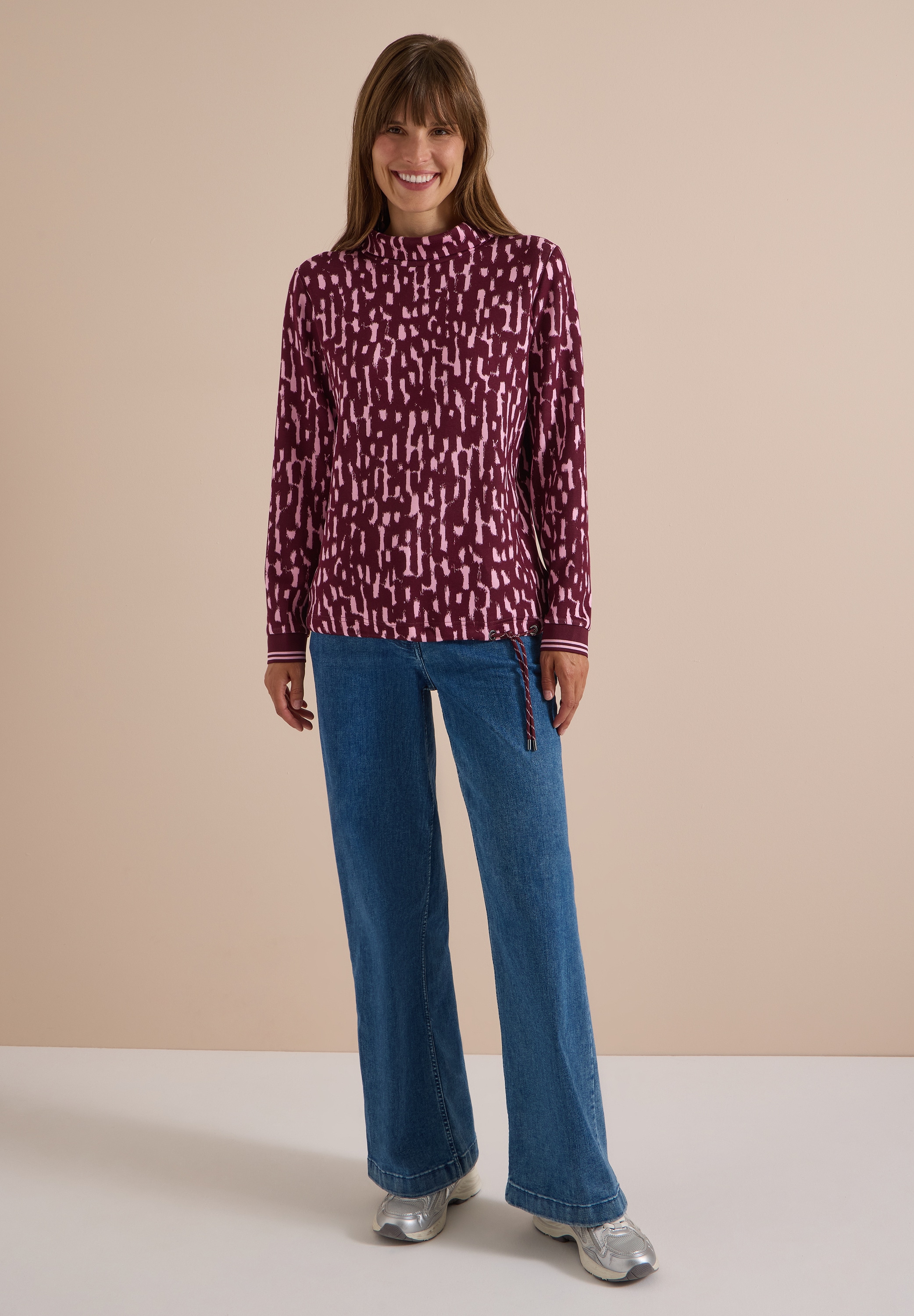 Cecil Langarmshirt aus softem Materialmix