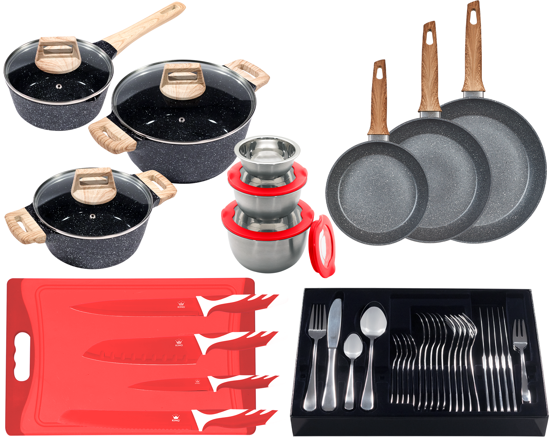 KING Topf-Set ""ESSENTIAL" Aluminium, Induktion, Antihaftbeschichtung" Set, günstig online kaufen