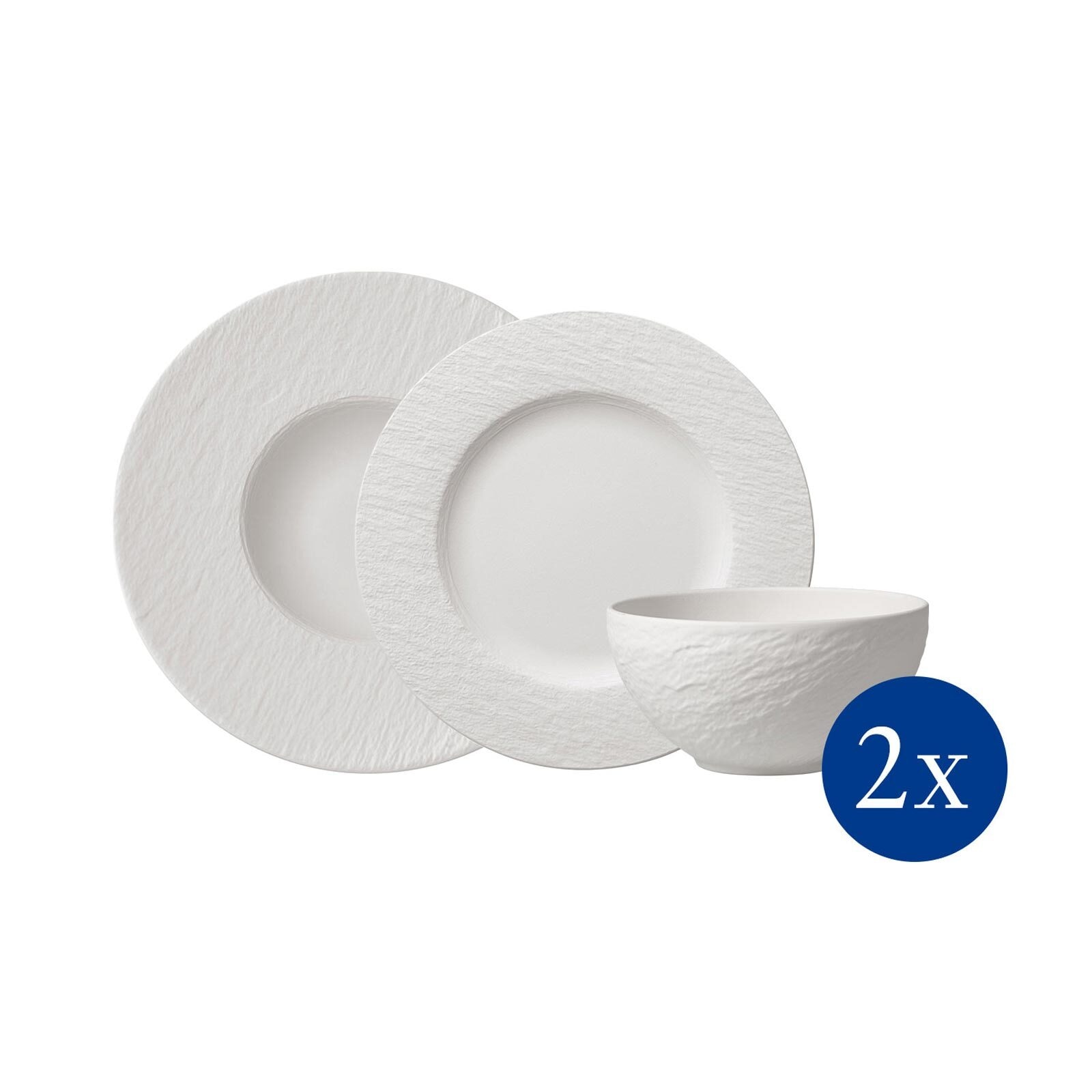 VILLEROY & BOCH Geschirr-Set "Starter-Set Manufacture Rock weiß", weiß, Geschirr-Sets