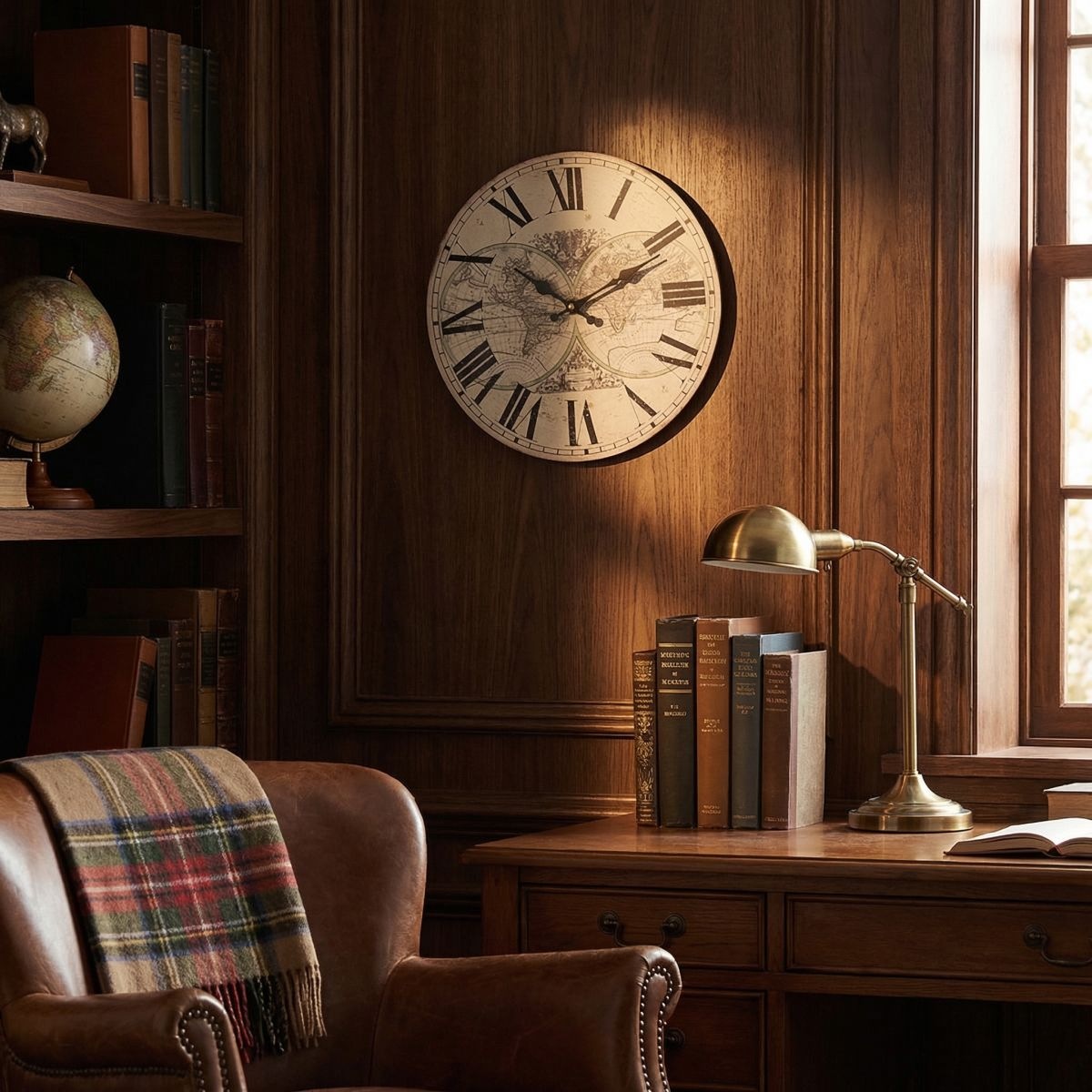 Ambiente Haus Wanduhr "Landkarte Wanduhr 28cm"