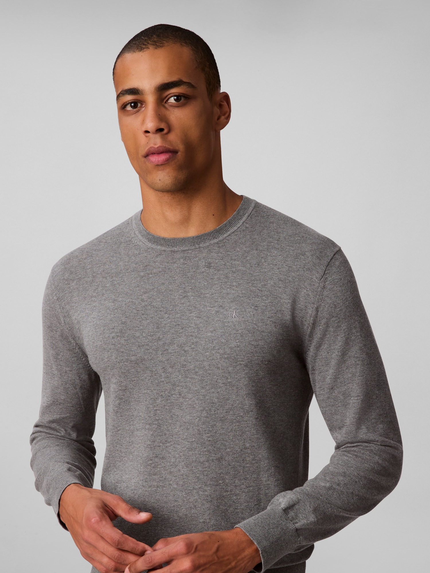 Thumbnail - Calvin Klein Strickpullover "LS SUPIMA COTTON CREW 14GG" Mit Rundhalsausschnitt
