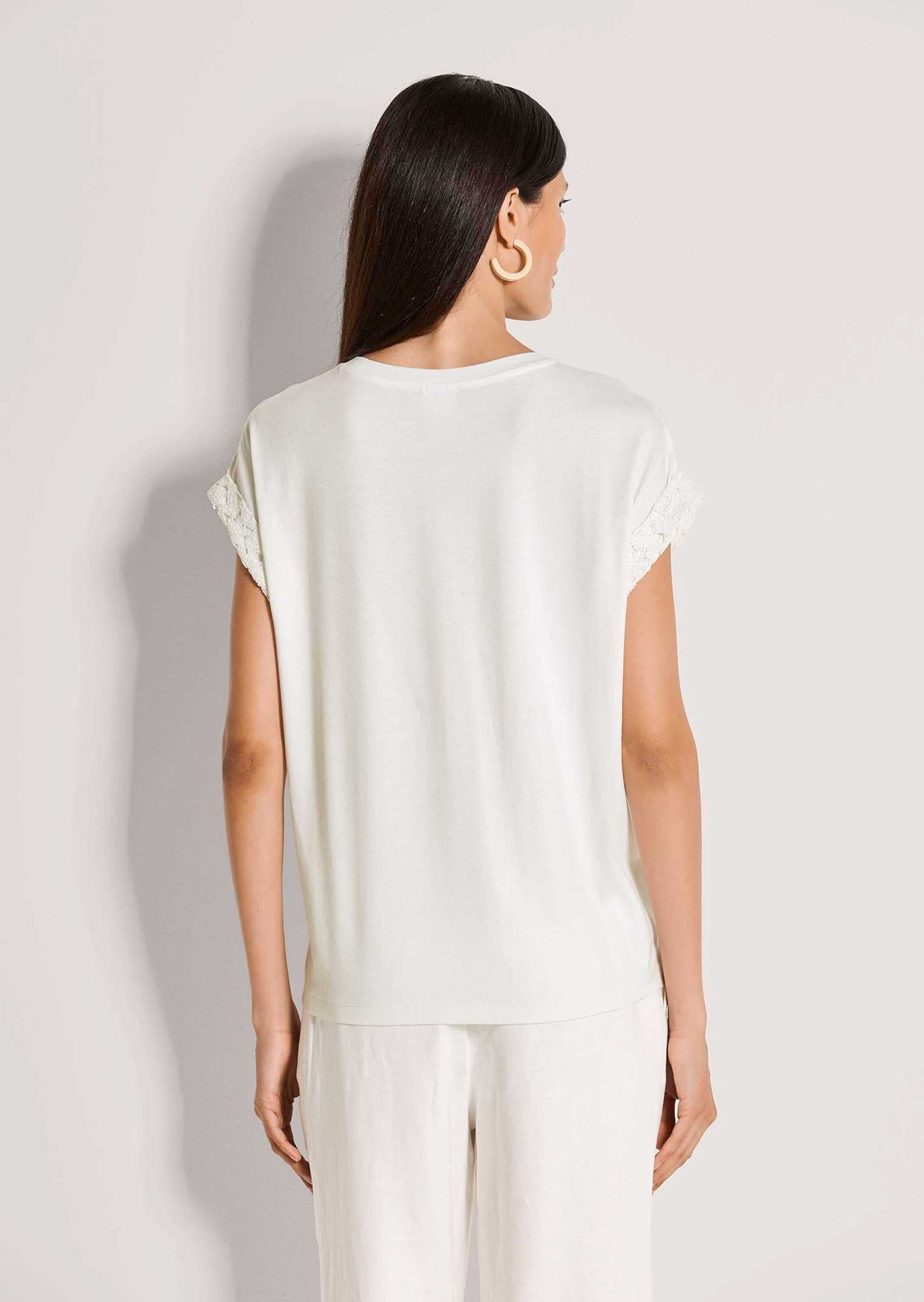 MADELEINE Kurzarmshirt »Spitzenshirt Elegantes Jersey-Shirt mit Spitze, Kurzarm« Shirt mit Spitzeneinsatz am Kurzarm