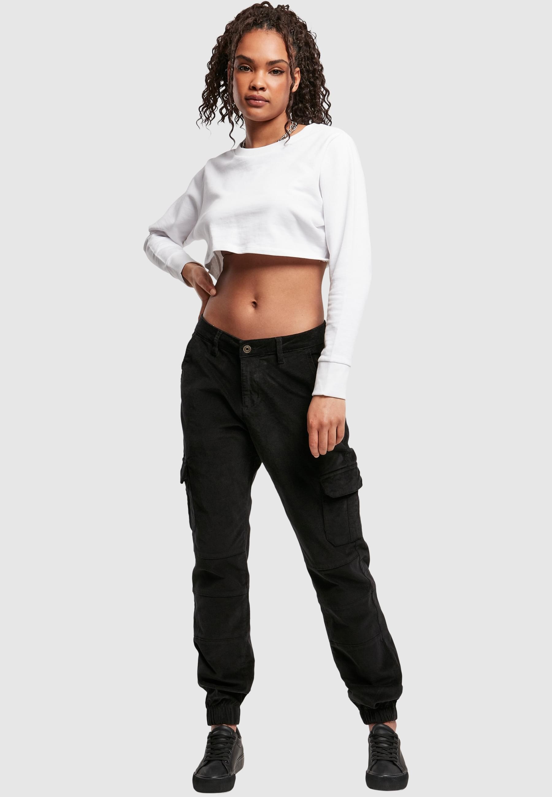 URBAN CLASSICS Cargohose »Urban Classics Damen Ladies High Waist Cargo Corduroy Pants«, (1 tlg.)
