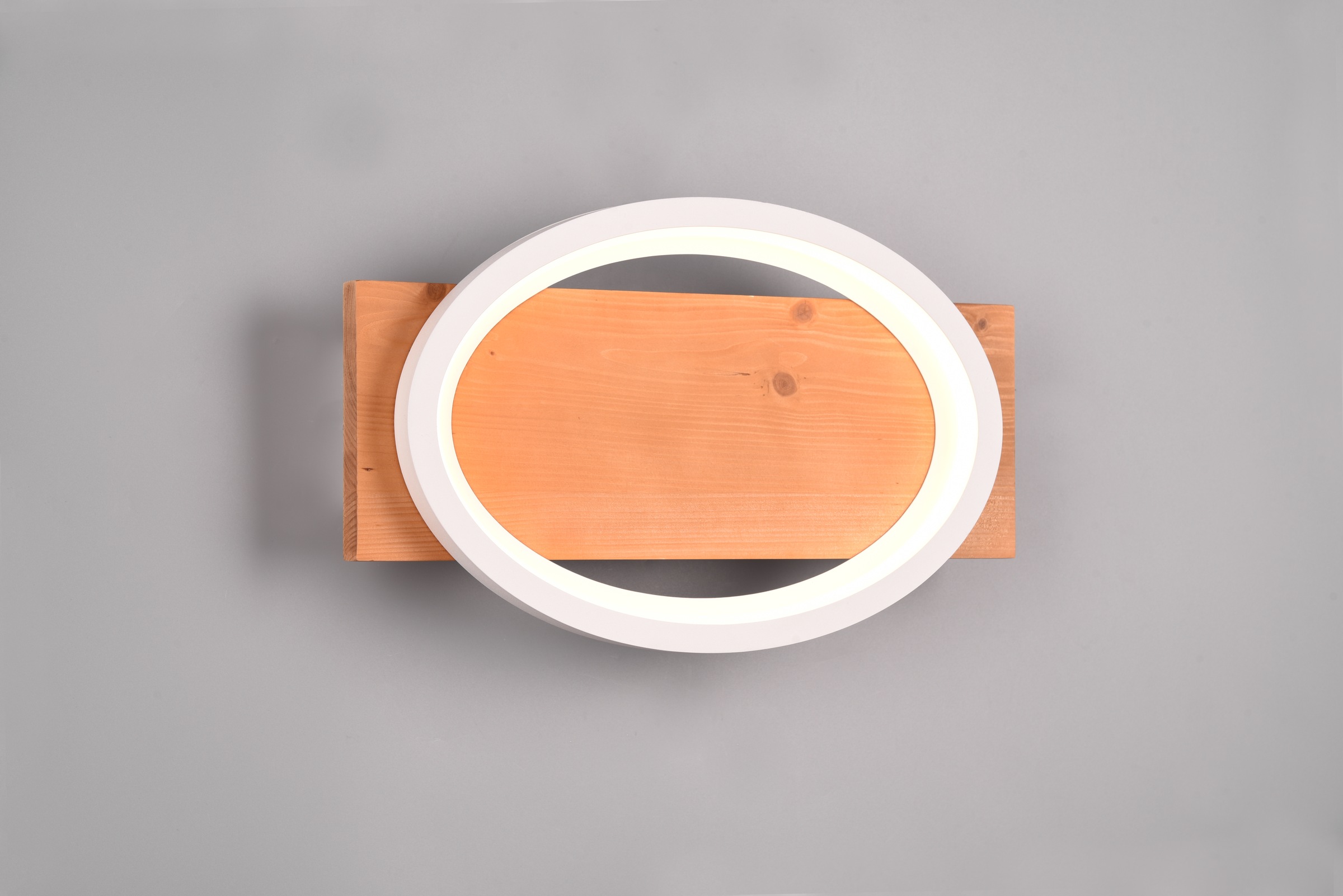 TRIO Leuchten LED Wandleuchte »BARCA, Wand- oder Deckenleuchte LED 16W 1800Lumen warmweiß 3000K« LED-Board 1 Stk. Warmweiß per Wandschalter dimmbar in 3 Stufen, Wandlampe mit Holz-Element