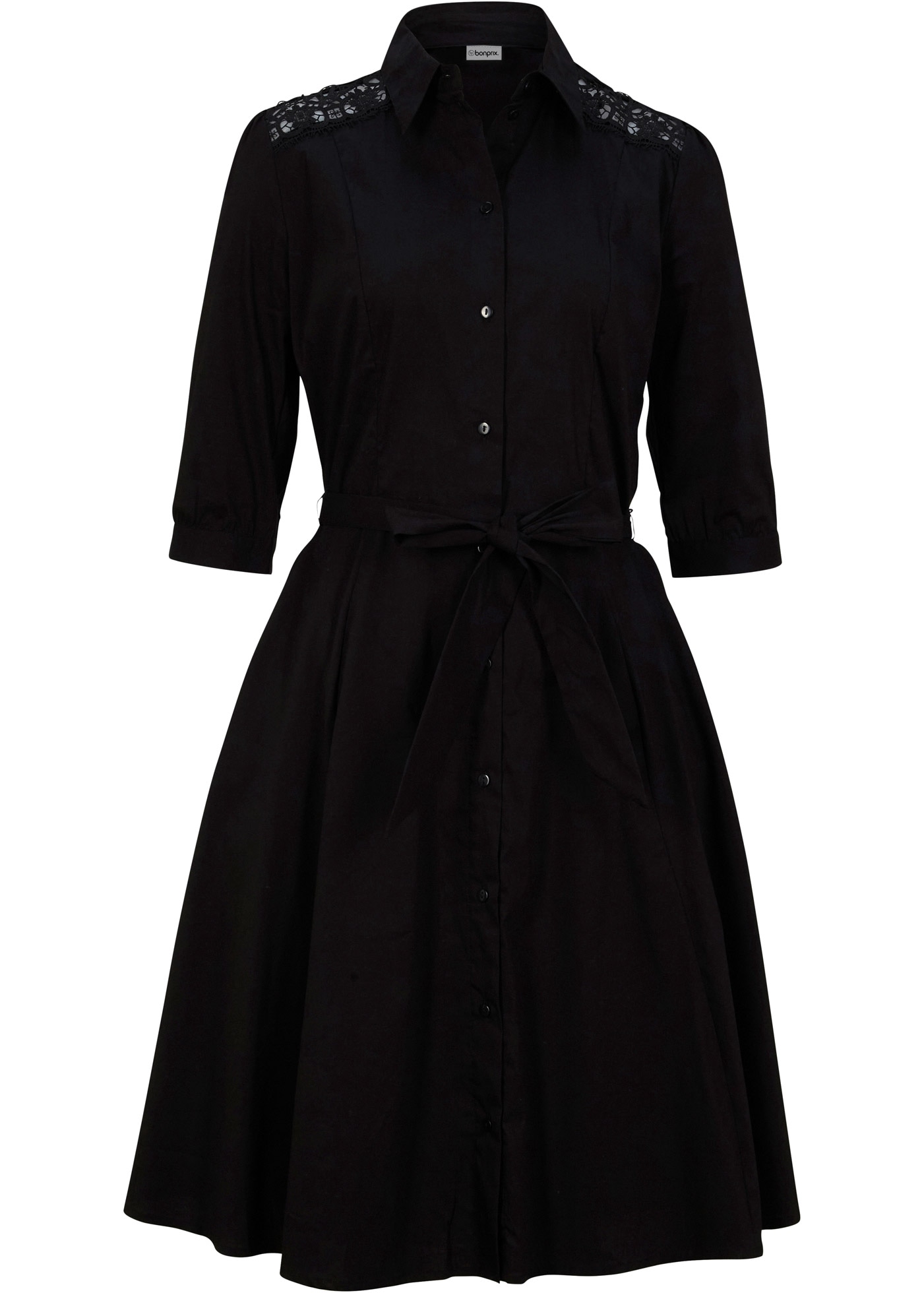 bonprix 2-in-1-Kleid Set, 2 tlg. für Businessmode, aus Baumwolle, ausgestellte Passform
