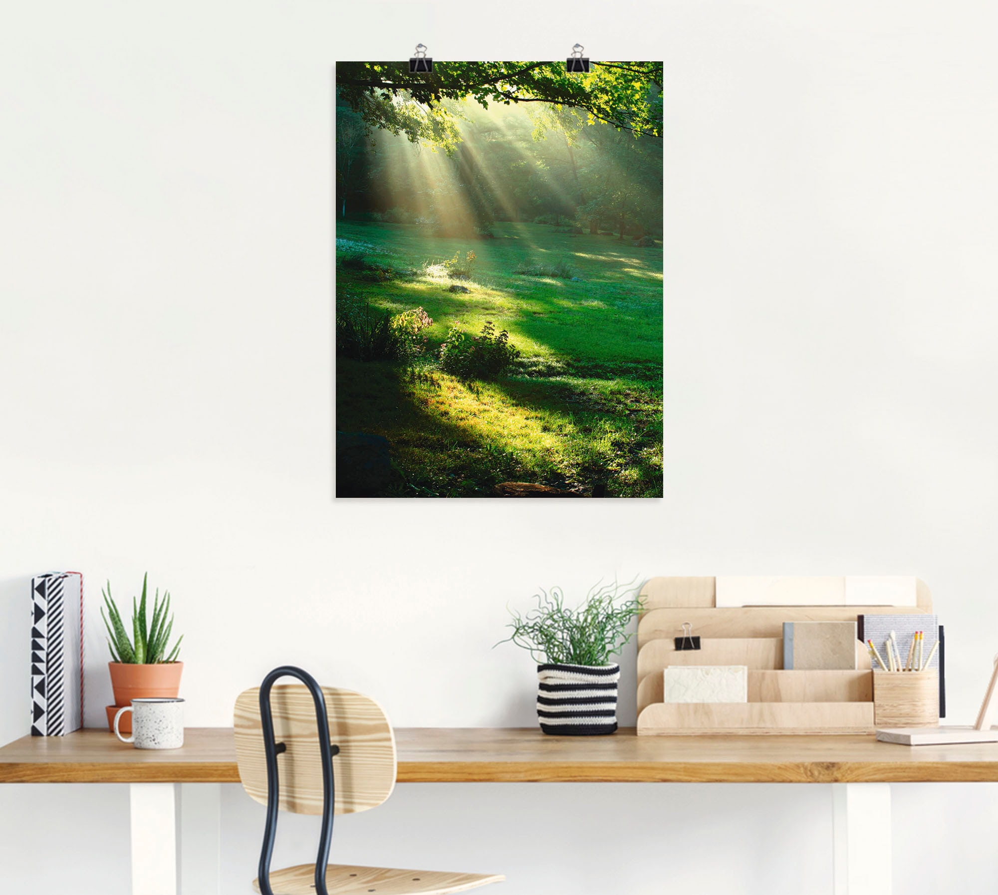Artland Wandbild »Lichtkegel«, Wald, (1 St.), als Alubild, Outdoorbild, Leinwandbild, Poster, Wandaufkleber