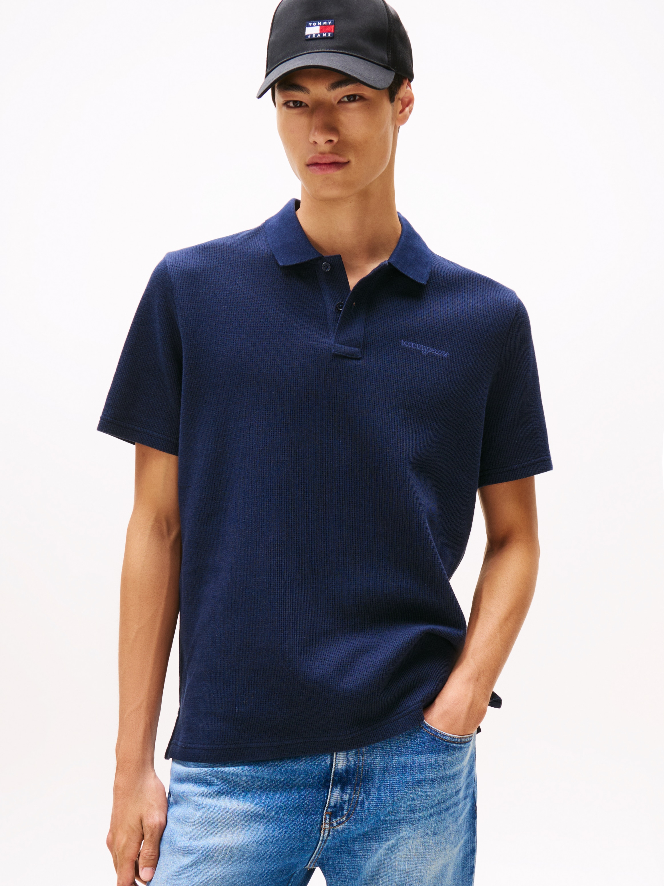 Tommy Jeans Poloshirt "TJM WAFFLE SCRIPT", regular fit, mit Struktur, Polok günstig online kaufen