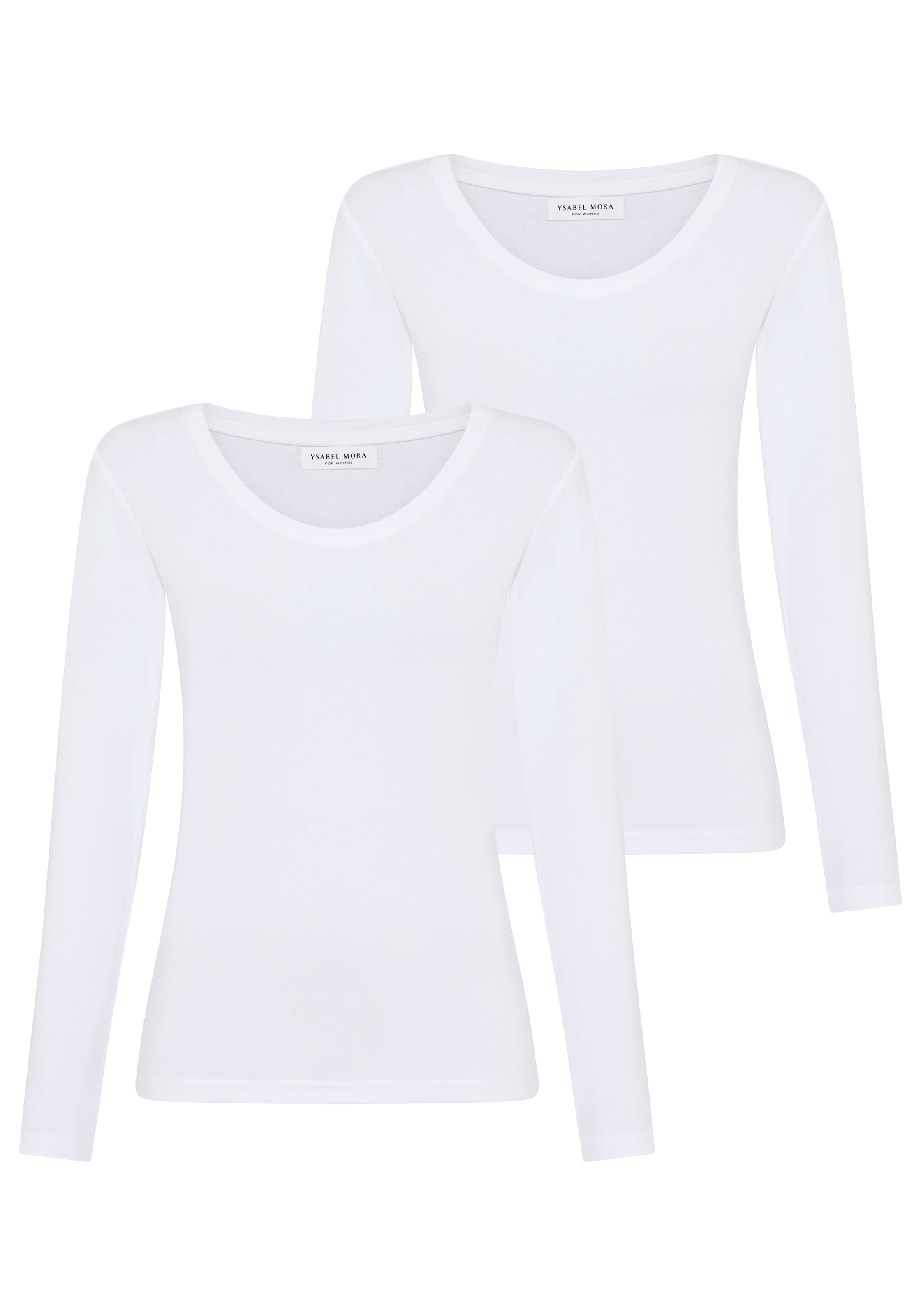 YSABEL MORA Langarmshirt 2er Pack, Rundhals-Ausschnitt, weich, Baumwollmix, günstig online kaufen