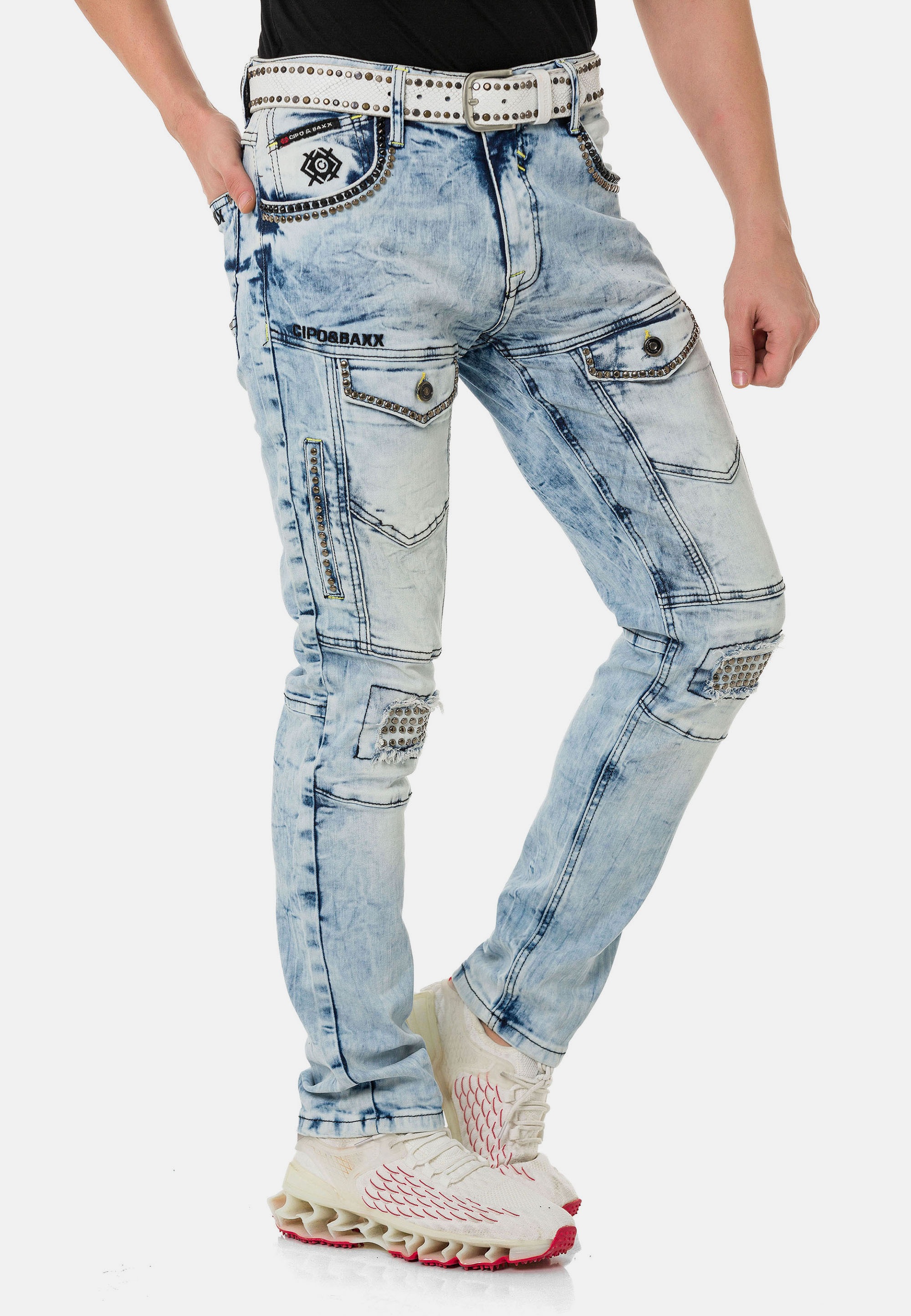 Cipo & Baxx Straight-Jeans, in ausgefallenem Look