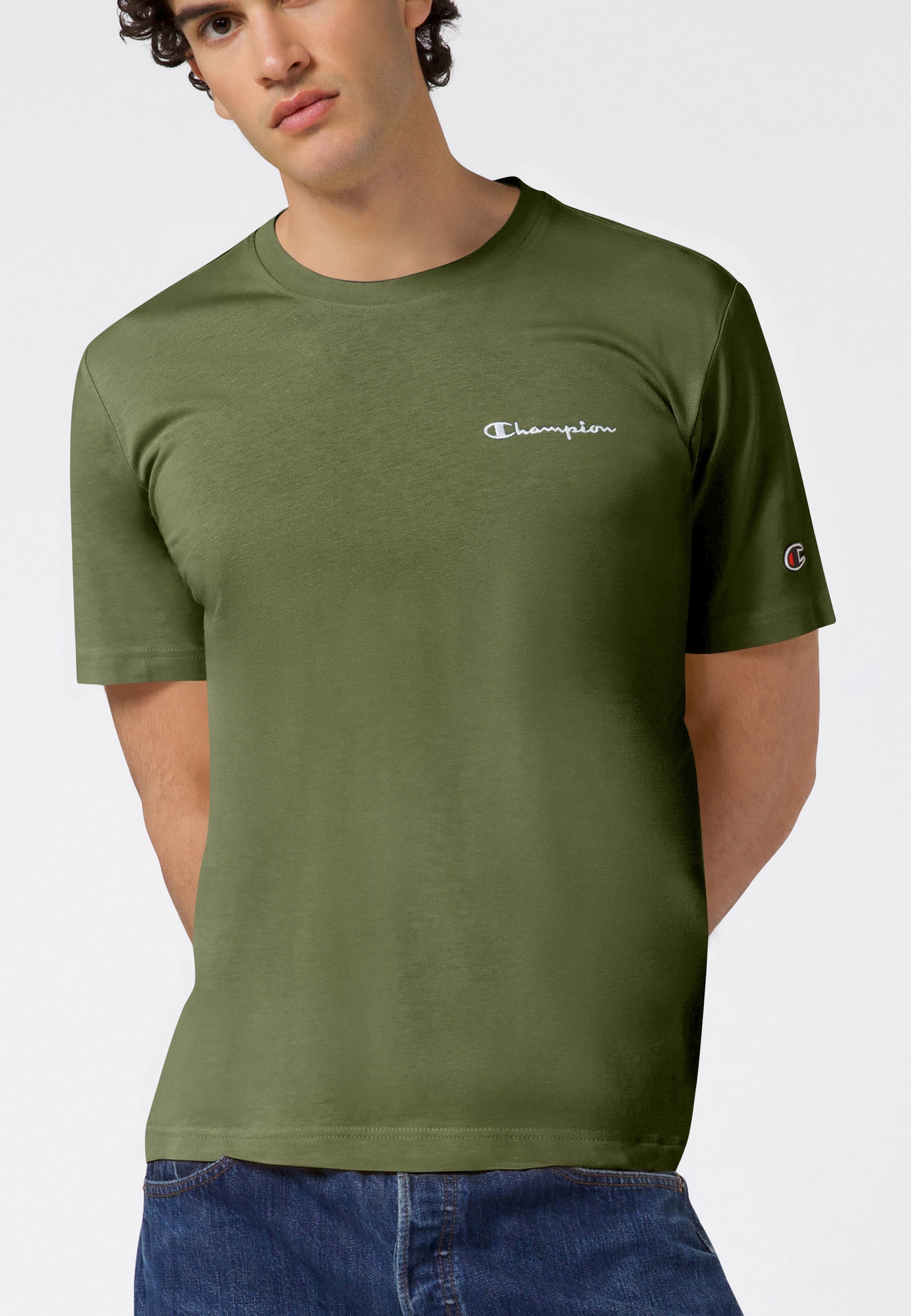 Champion T-Shirt »ICONS CONTRAST  SS Tee« Kurzarm, mit Rundhalsausschnitt, aus Baumwolle, sportlicher Schnitt
