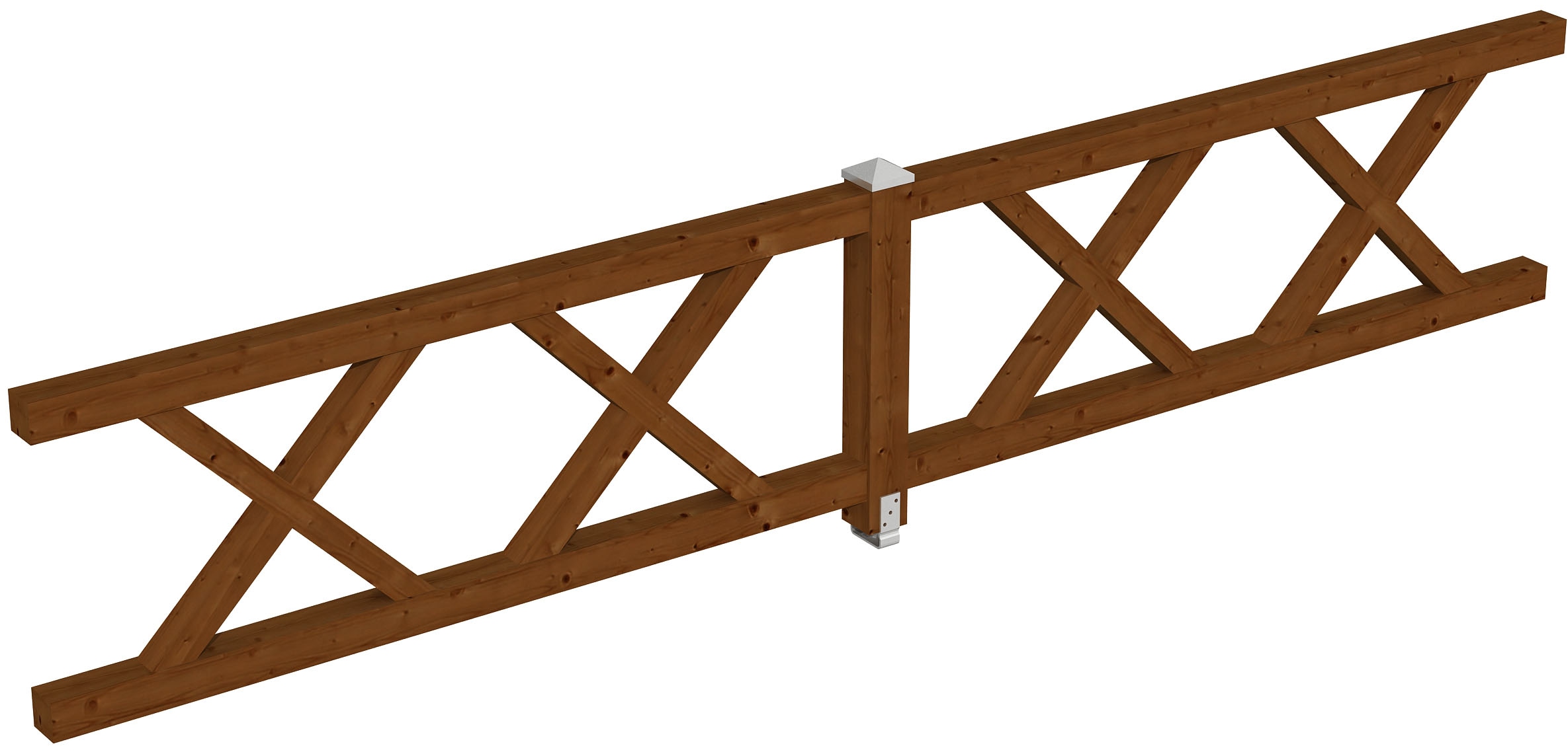 Brüstungsgeländer SKANHOLZ, H:84cm L:465cm, braun, Geländer, "Andreaskreuz"