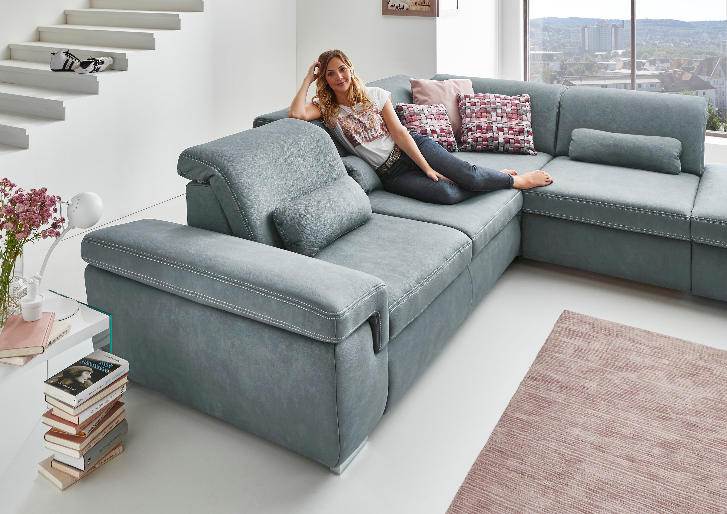 Die PlanBar Ecksofa »MP-IN17041 L-Form«, Sitztiefenverstellung, optional mit Kopfteilverstellung & Bettfunktion