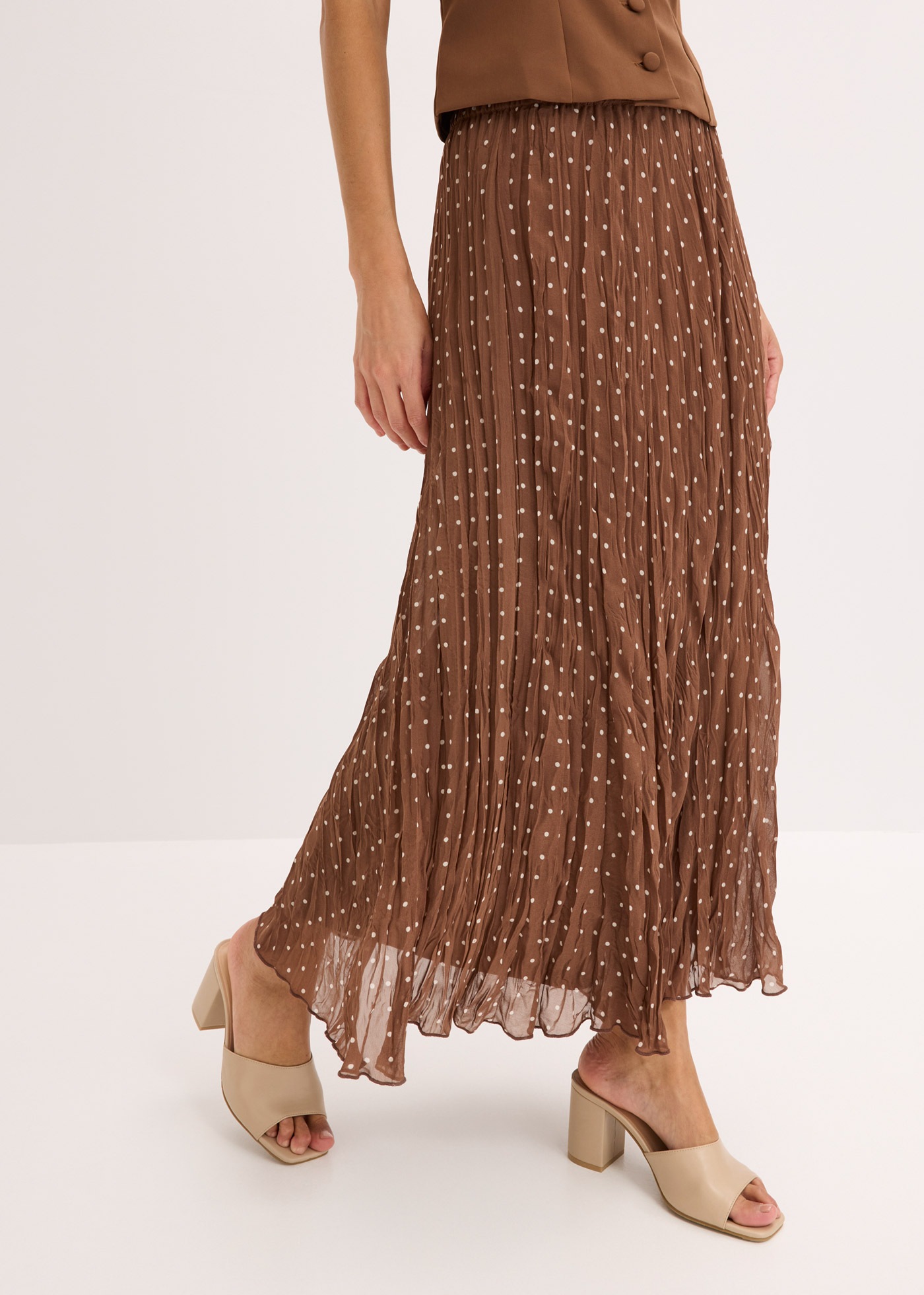 bonprix Plisseerock mit Elastikbund, in A-Linie, mit Crash-Optik günstig online kaufen